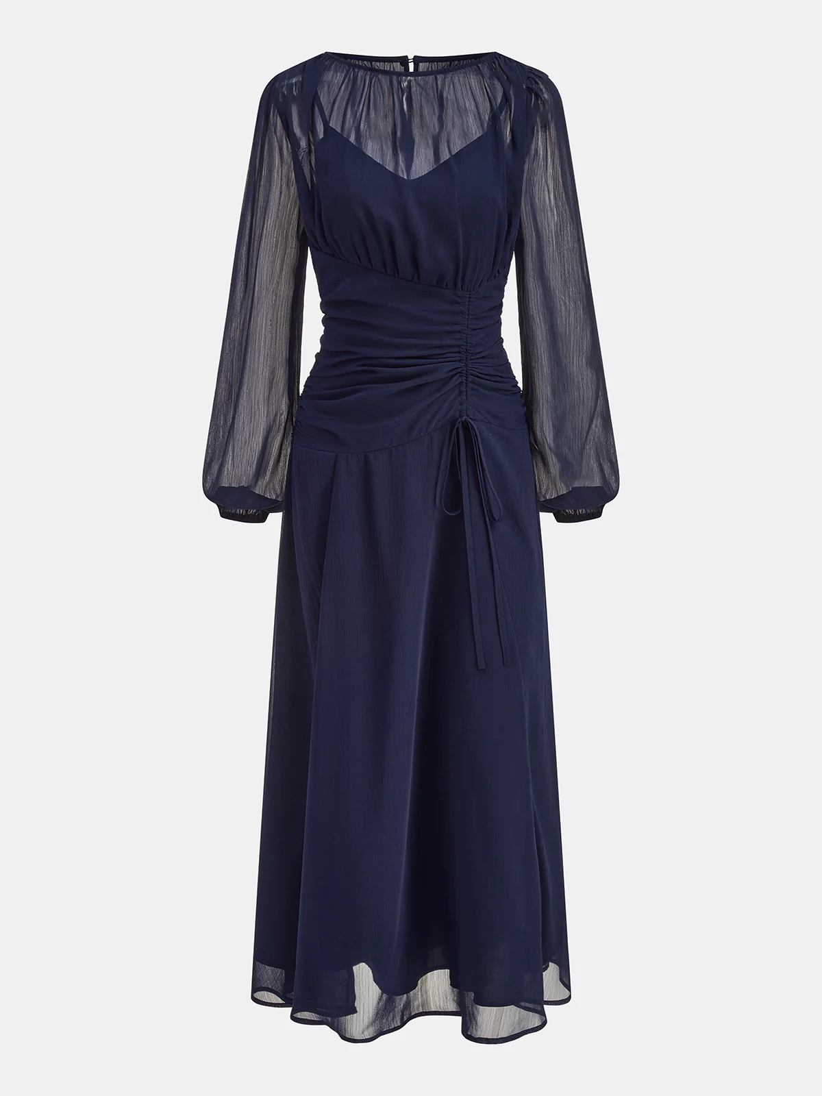 2 in 1 Semi-Sheer Chiffon Maxi Dress - Image 2