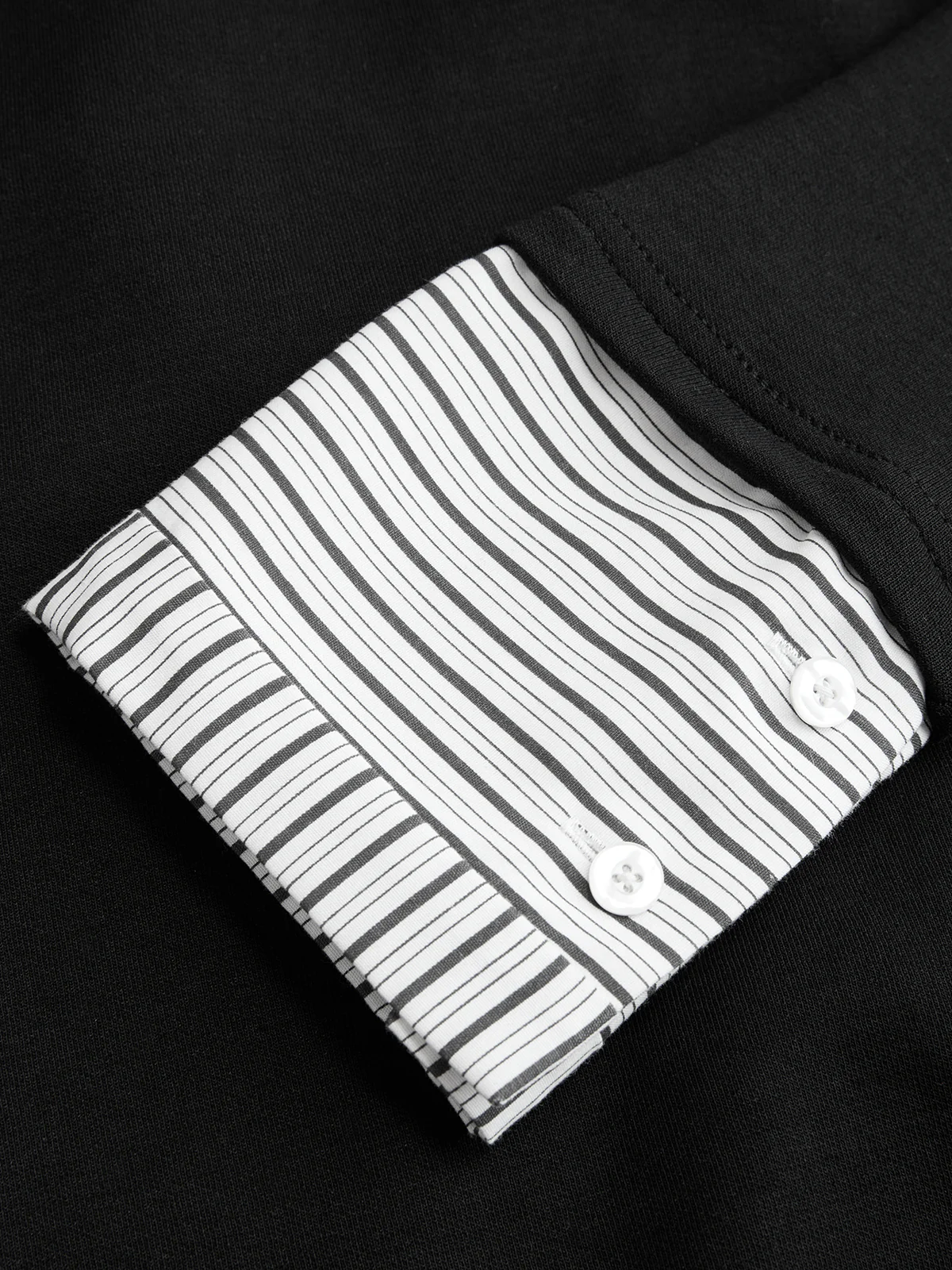 2 in 1 Striped Panel Half-Zip Top - Image 4