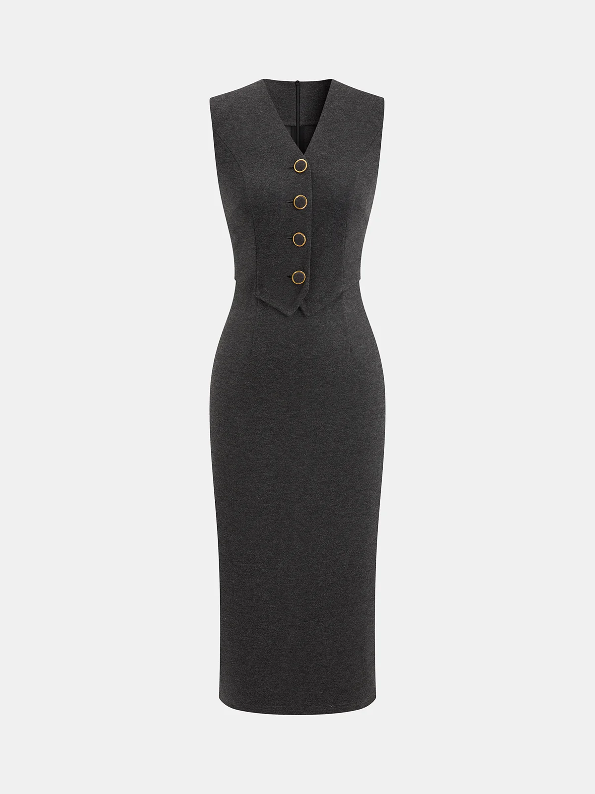 2 in 1 Waistcoat Sleeveless Bodycon Dress