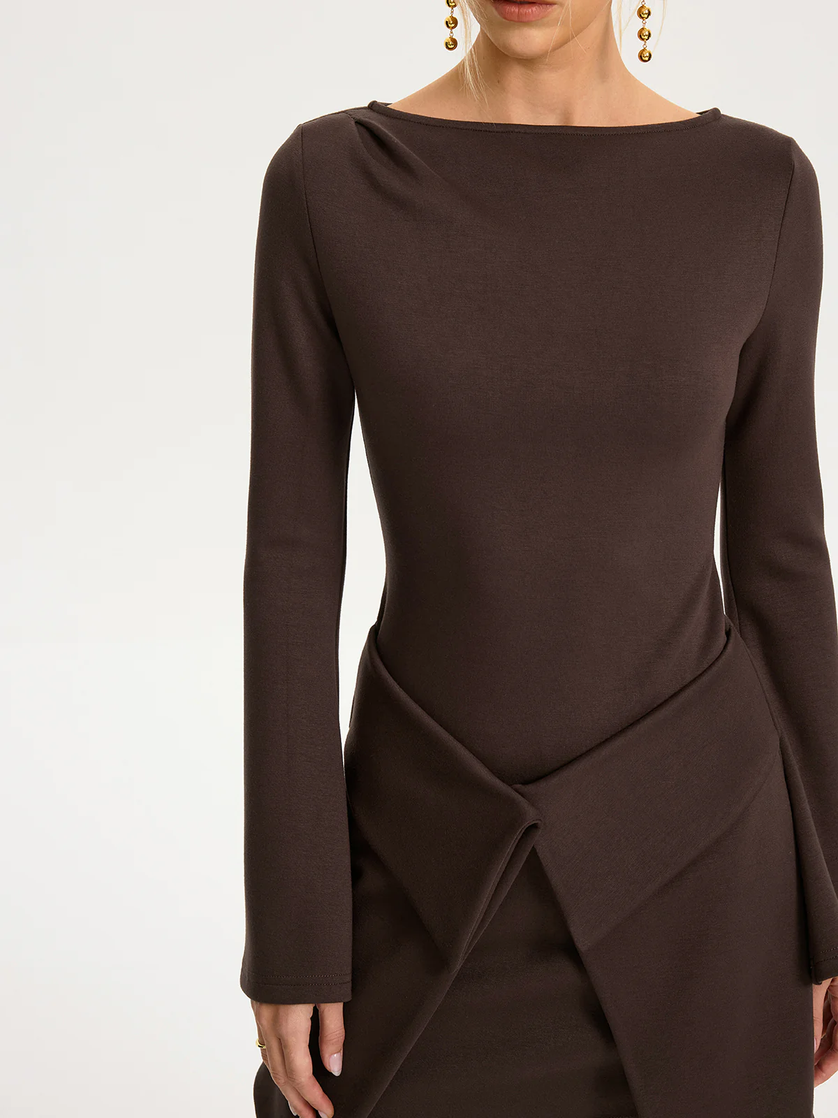 2 in 1 Wrap Long-Sleeve Mini Dress - Image 3