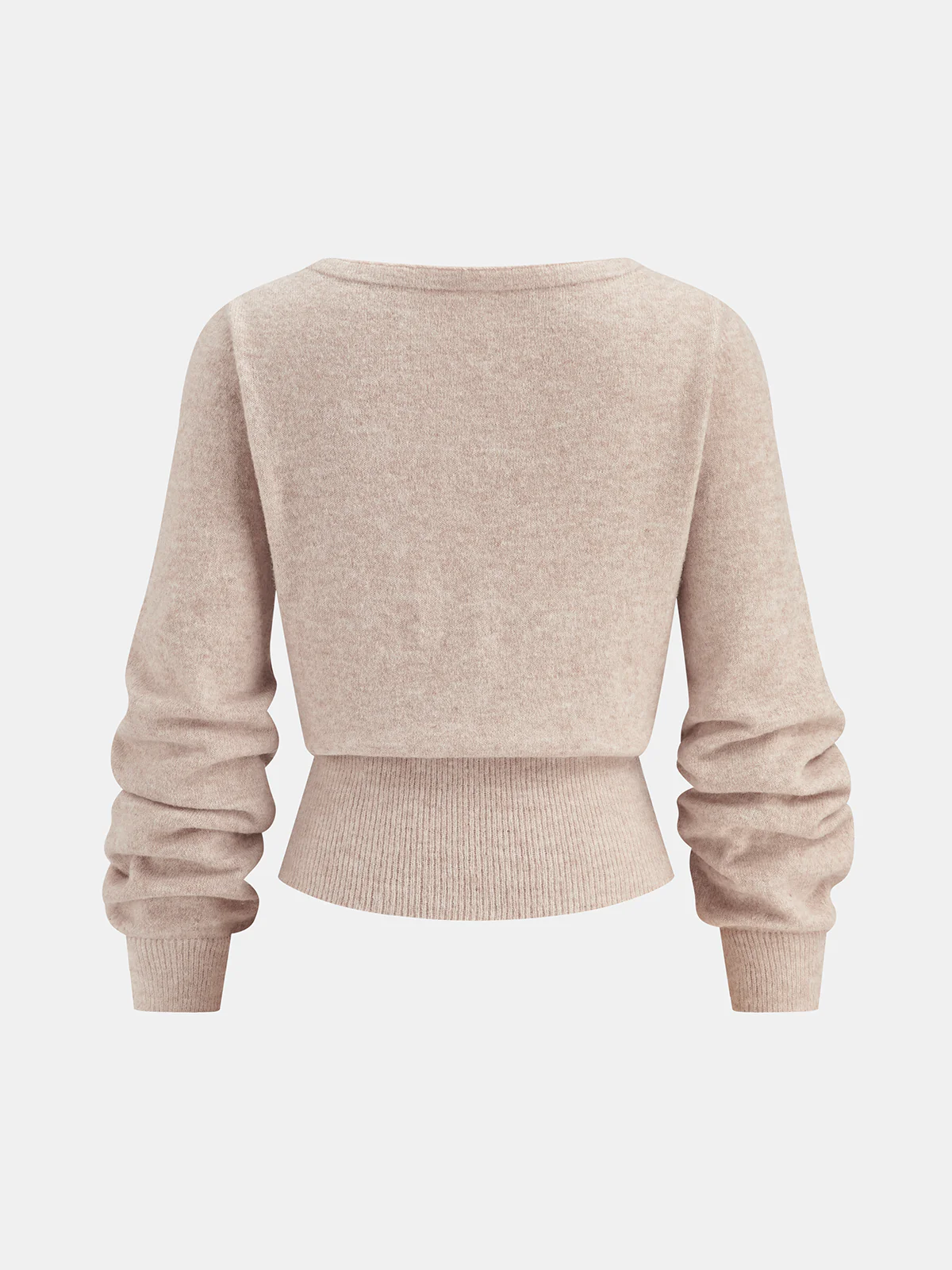 3D Floral Embellished Cinched-Waist Knit Top - Image 3
