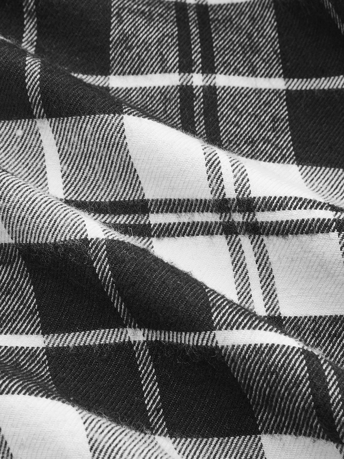 Adjustable Sleeve Waist-Cincher Plaid Shirt Dress - Image 3