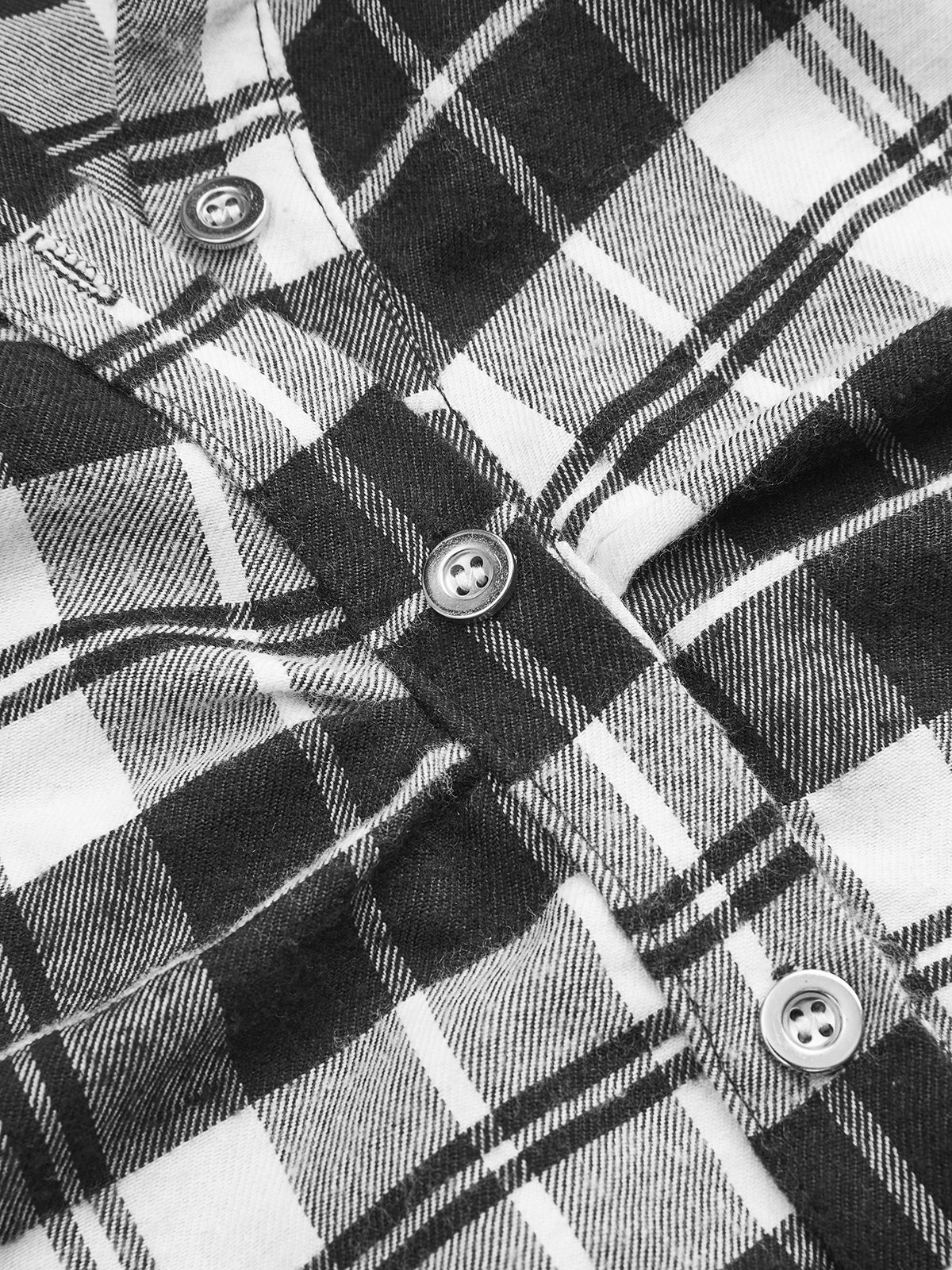 Adjustable Sleeve Waist-Cincher Plaid Shirt Dress - Image 4