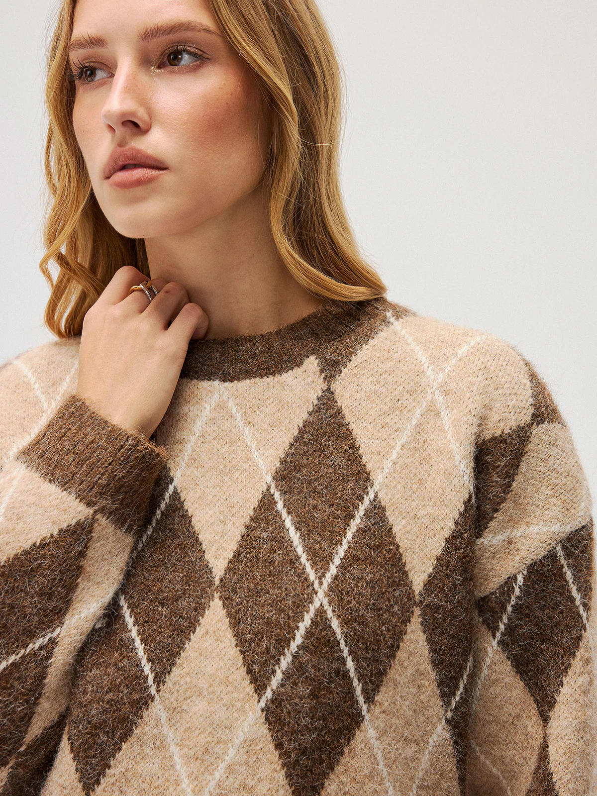 Argyle Knit Sweater & Mini Skirt Set - Image 3