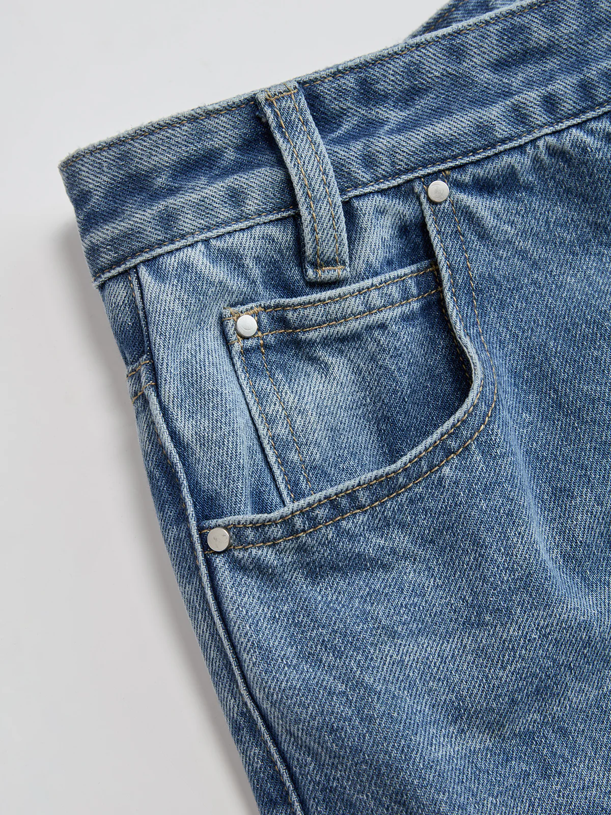 Asymmetric Mid-Waist Wide-Leg Jeans - Image 4