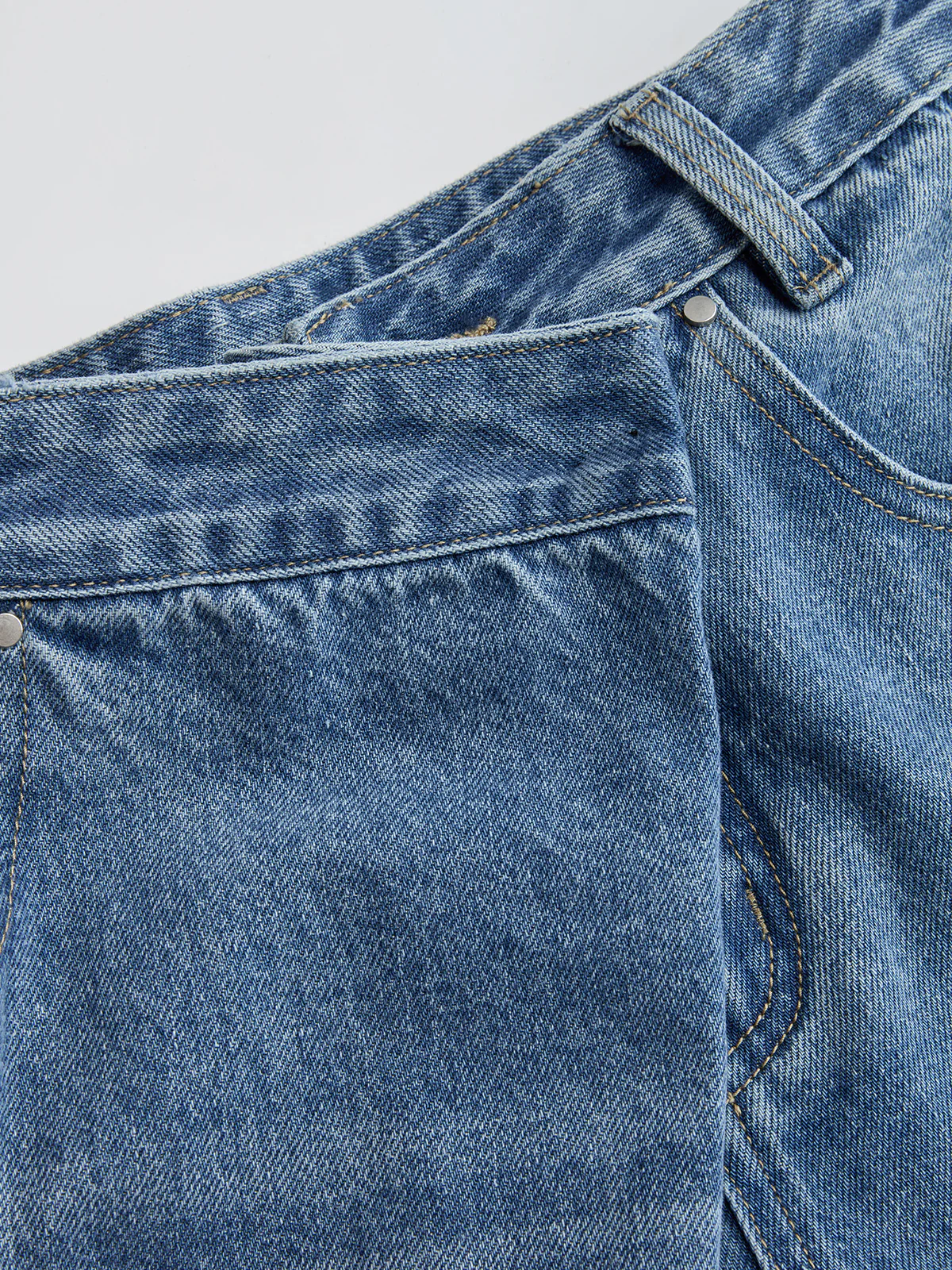 Asymmetric Mid-Waist Wide-Leg Jeans - Image 5