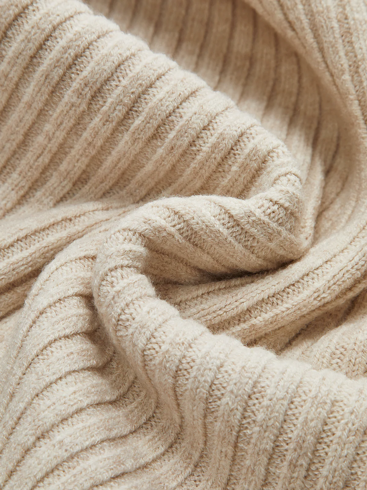 Asymmetric Neck Ribbed Knit Sweater - Image 4