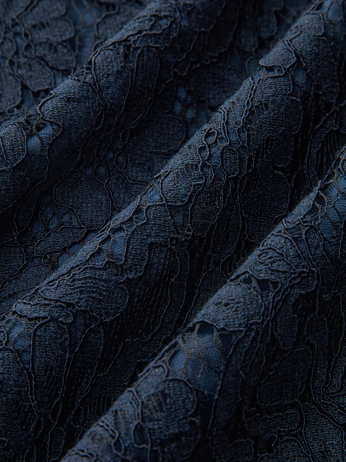 Asymmetric Ruffled Lace Long-Sleeve Dress - Image 3