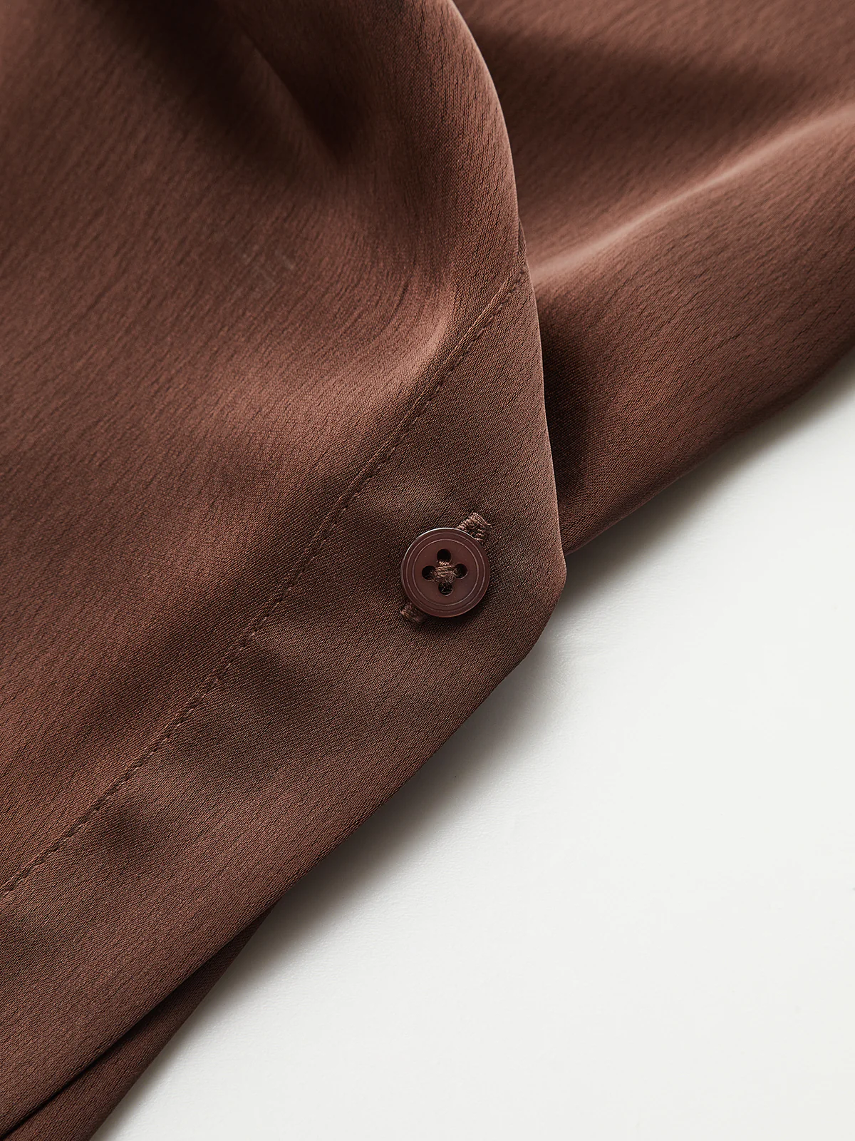 Asymmetric Wrap Satin Shirt - Image 9