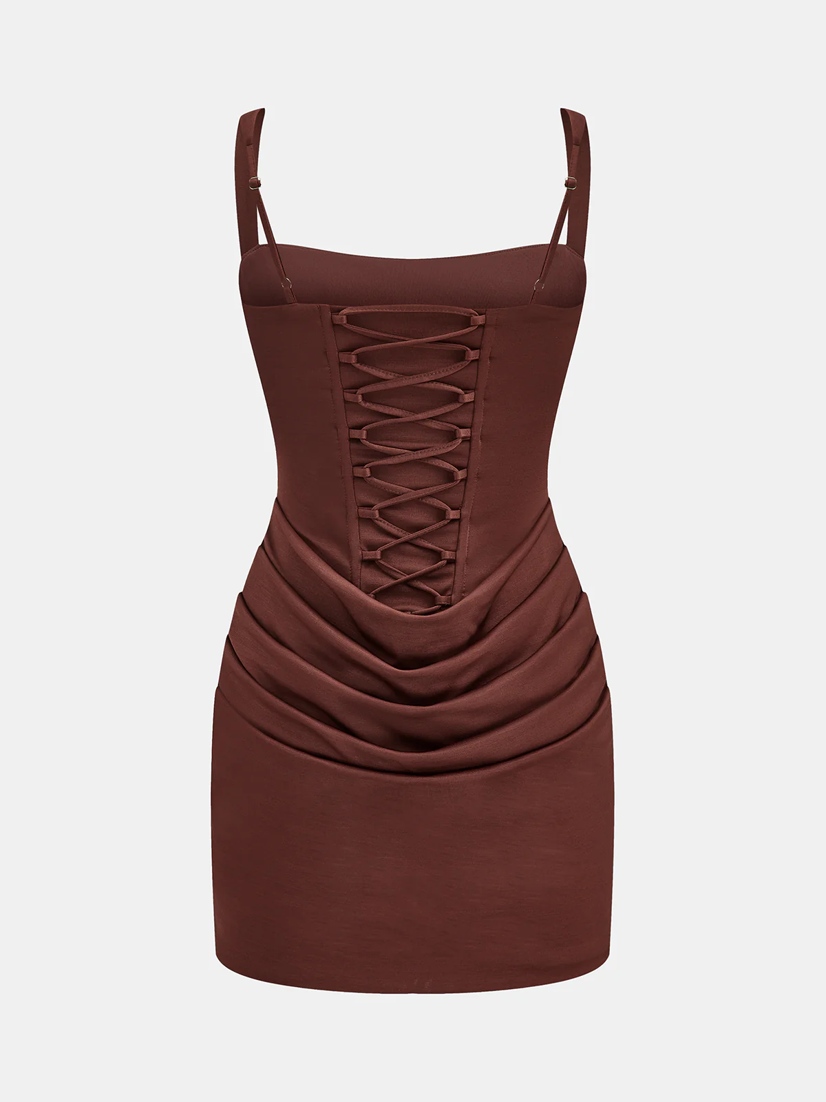 Back Lace-Up Ruched Corset Mini Dress - Image 6