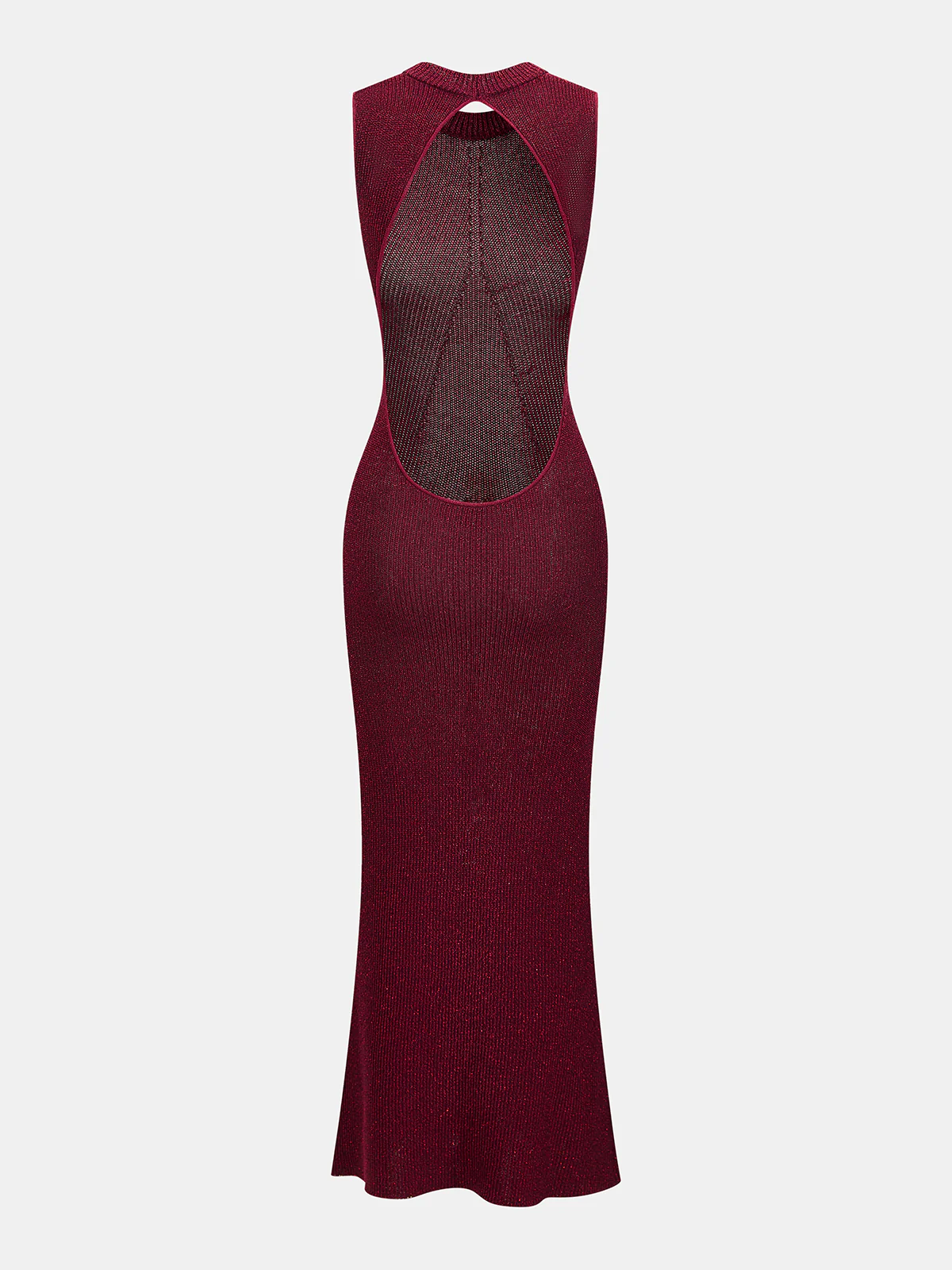 Backless Glitter Knit Sleeveless Maxi Dress - Image 4