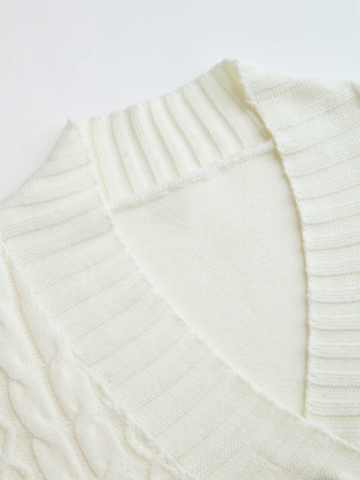 Belted Cable-Knit Cardigan with Metal Button Detail - Image 5