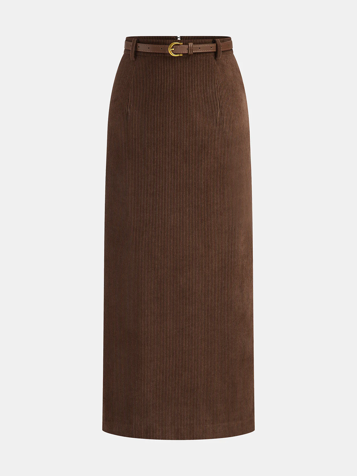 Belted Corduroy Skirt