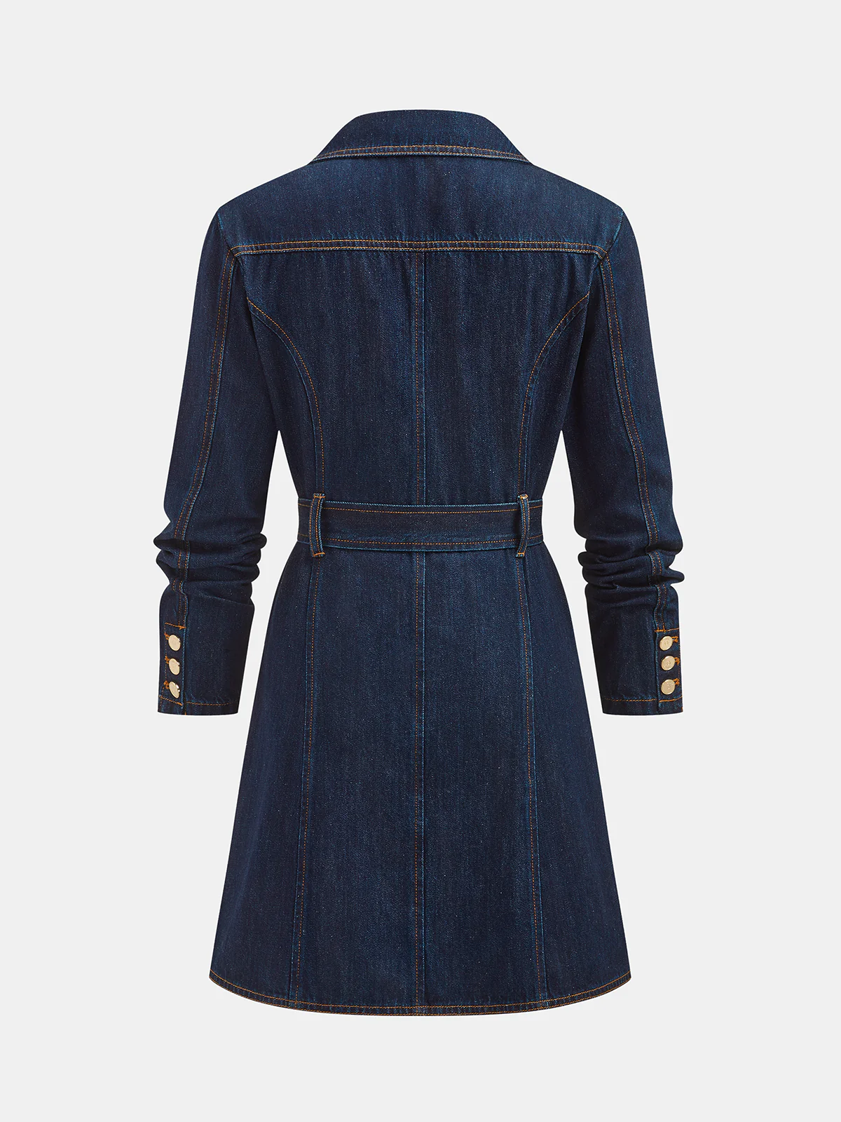 Belted Denim Blazer Dress - Image 2