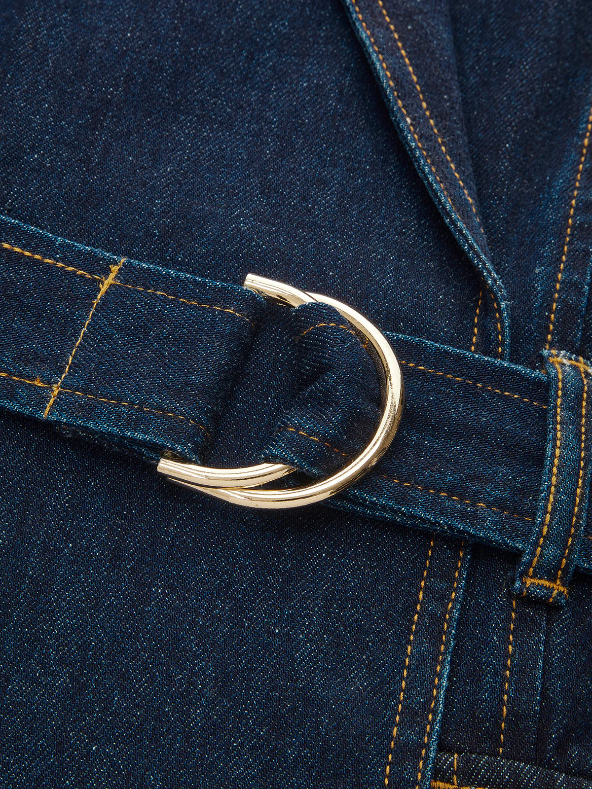 Belted Denim Blazer Dress - Image 4