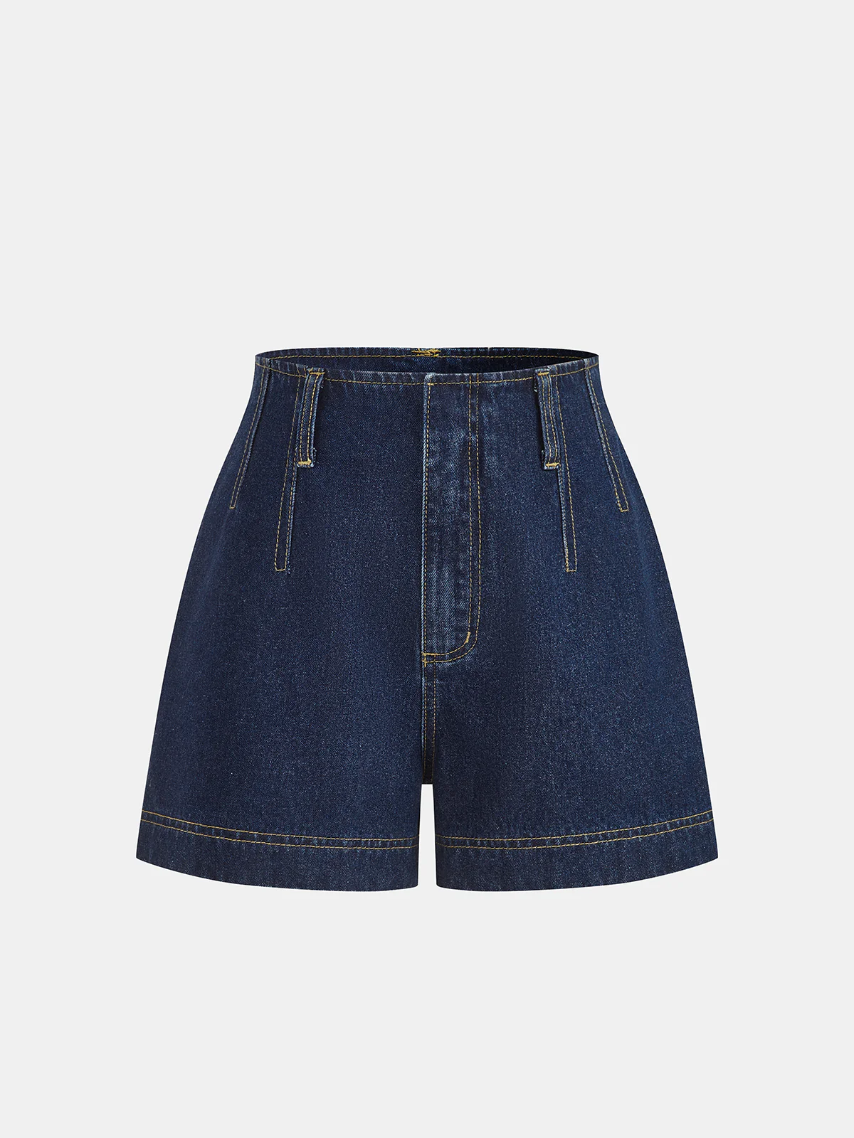 Belted Denim Sleeveless Vest & Shorts Set - Image 5