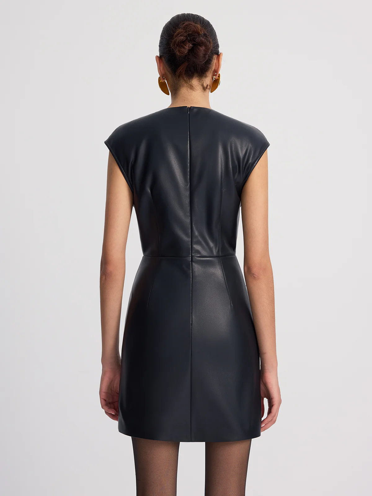 Belted Faux Leather Mini Dress - Image 6