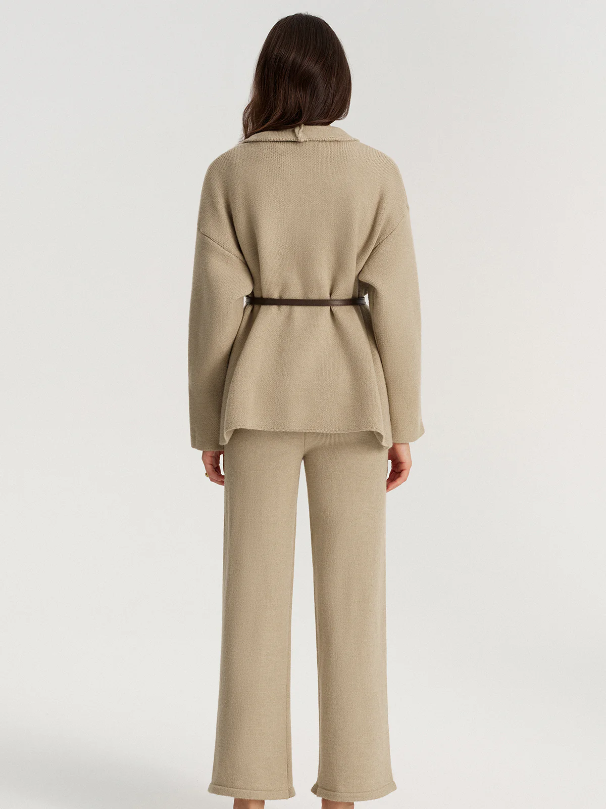 Belted Knit Blazer and Pants Set - Image 6