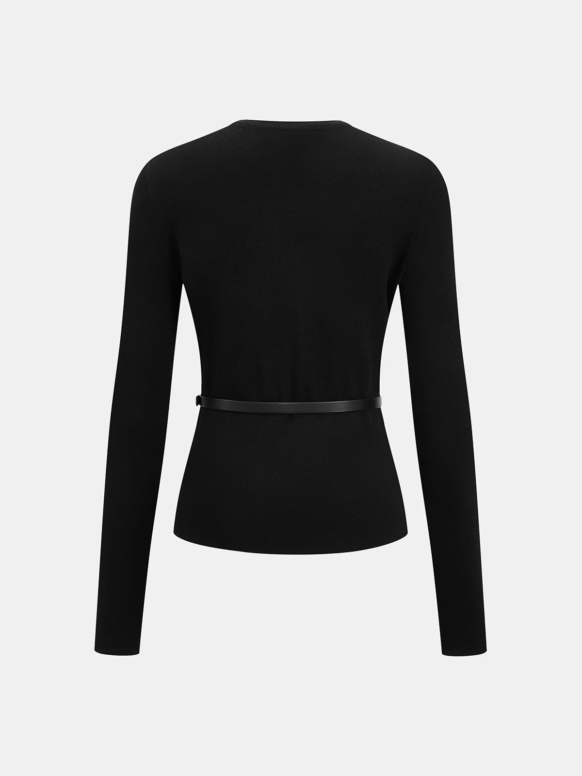 Belted Metal Button Top & Pleated Skirt Set - Image 3