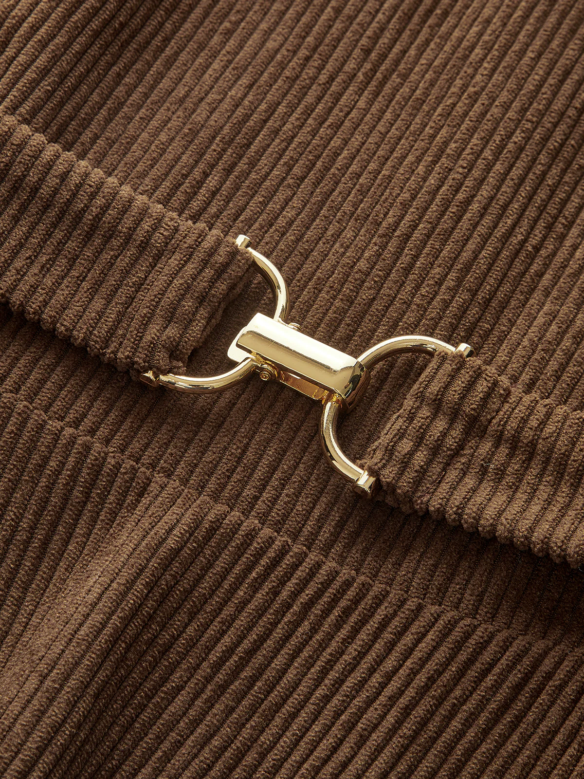 Belted Peplum Corduroy Balloon-Sleeve Top - Image 4
