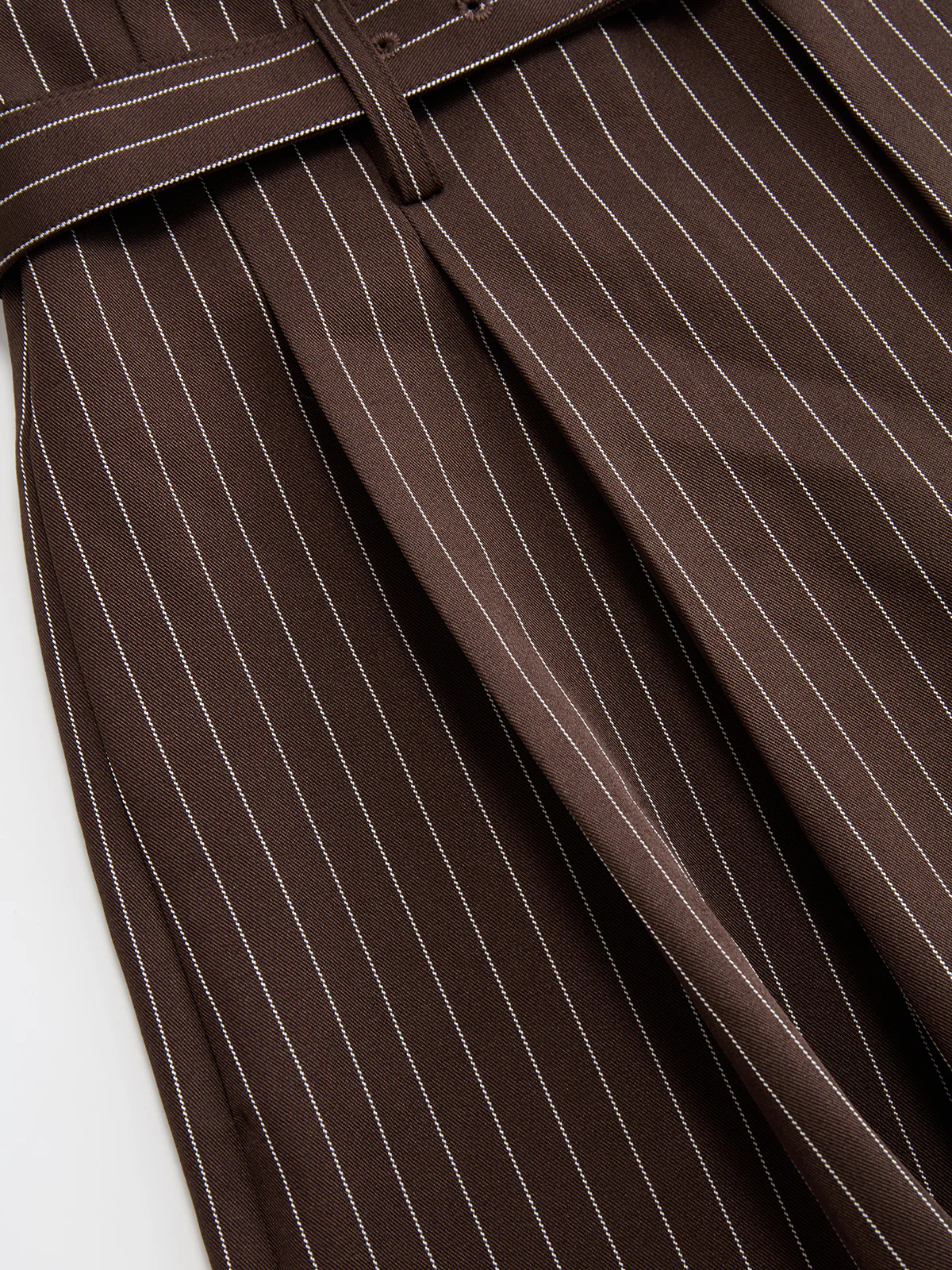 Belted Pinstripe Wide-Leg Pants - Image 4