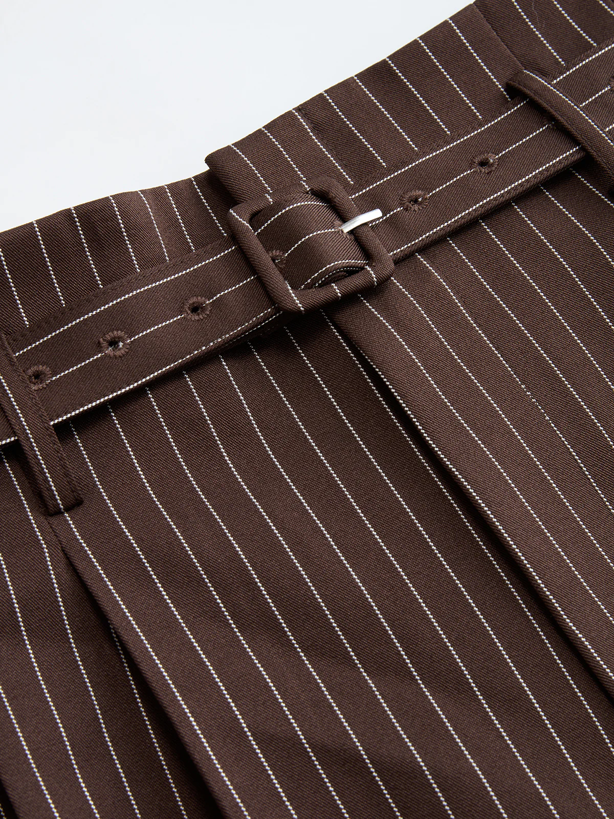 Belted Pinstripe Wide-Leg Pants - Image 5