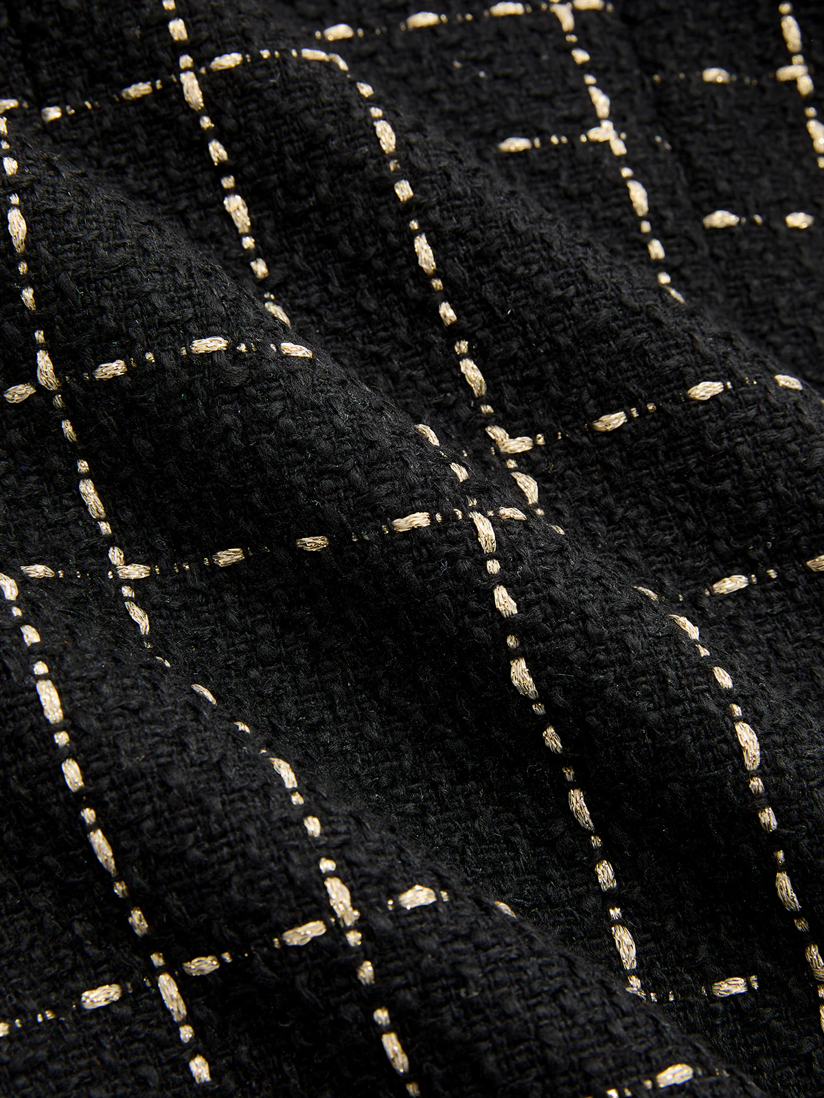 Belted Plaid Tweed Sleeveless Mini Dress - Image 3