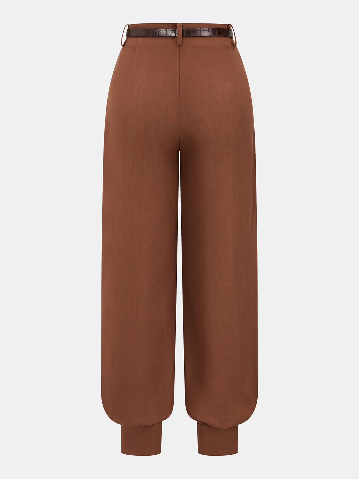 Belted Pleated Balloon-Leg Pants - Image 2
