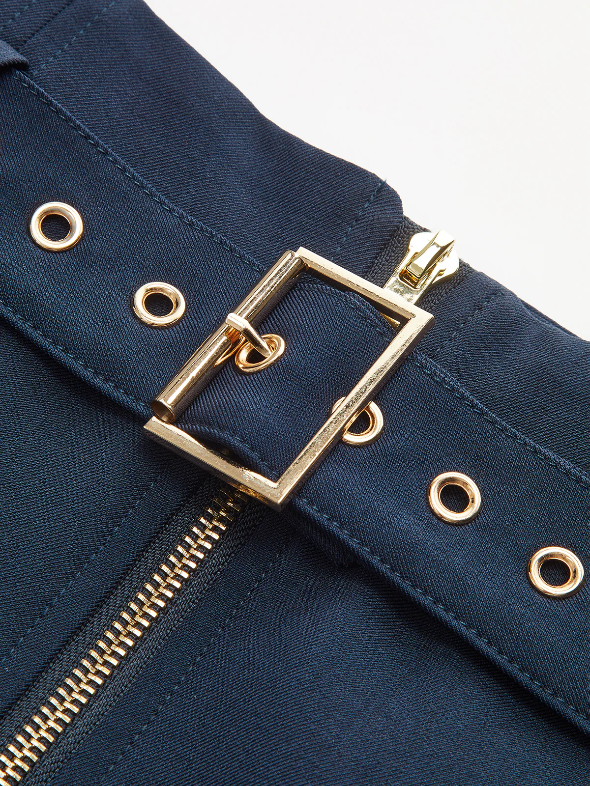 Belted Zip-Front Split Midi Skirt - Image 4