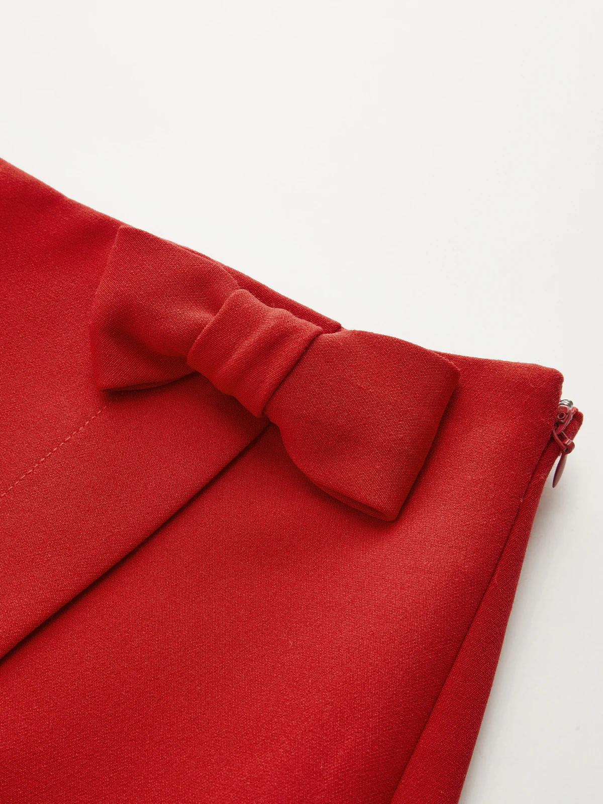 Bow Detail Asymmetric Wrap Skort - Image 5