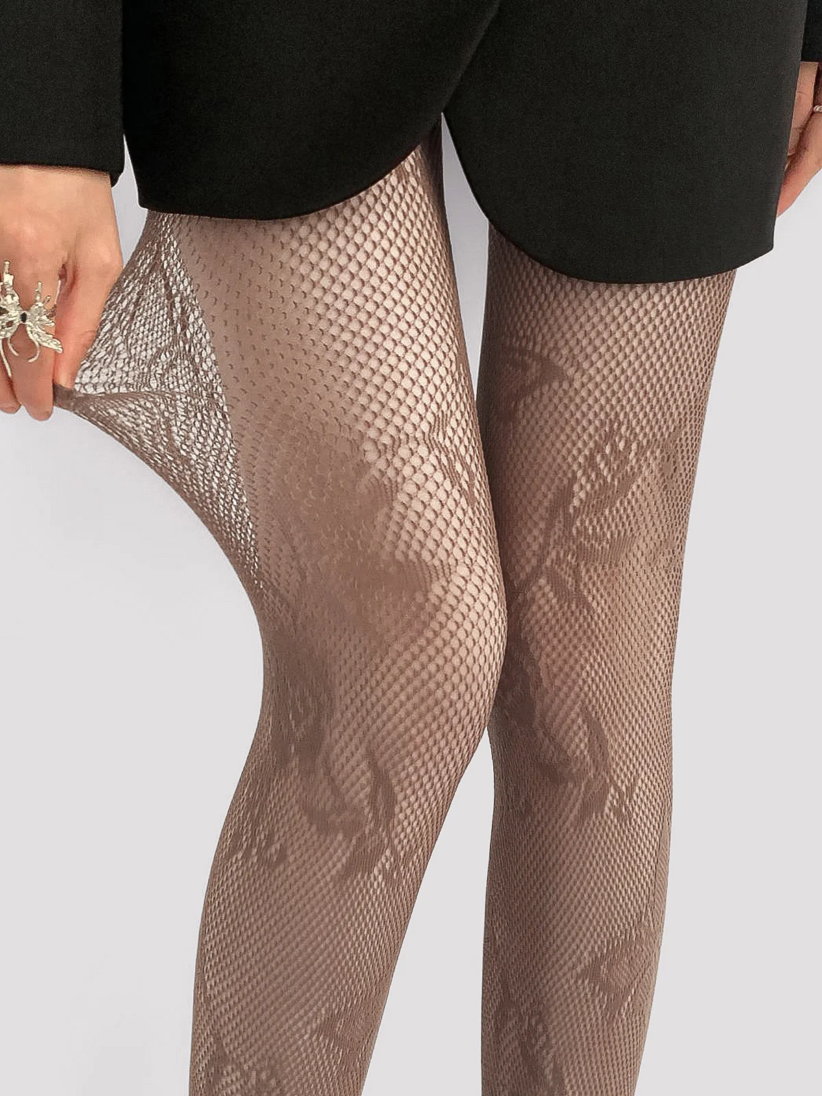 Butterfly Floral Sheer Fishnet Tights - Image 2
