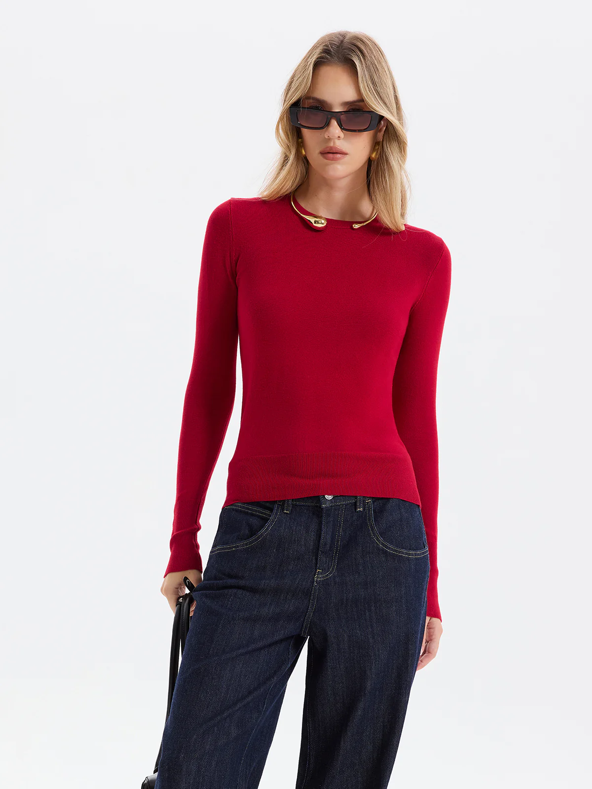 Button-Cuff Wool-Blend Knit Sweater - Image 4