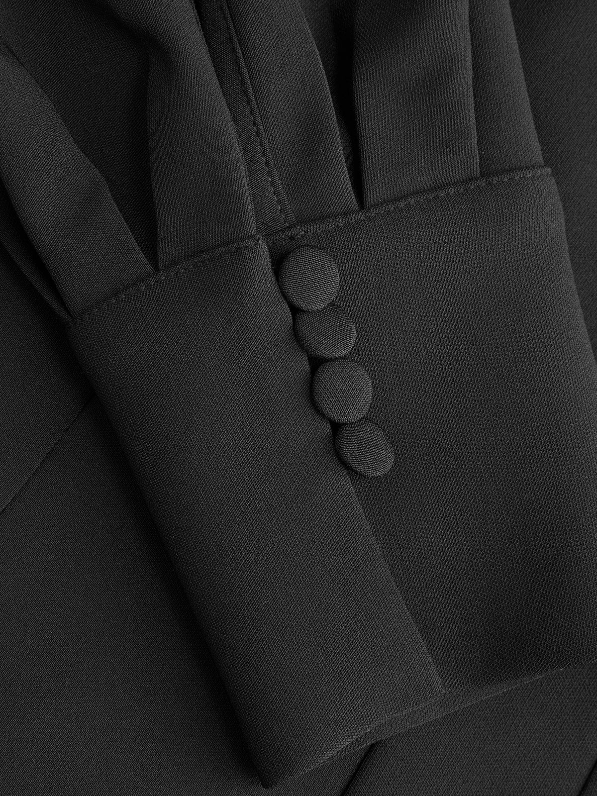 Button-Front Puff-Sleeve Mini Dress - Image 4