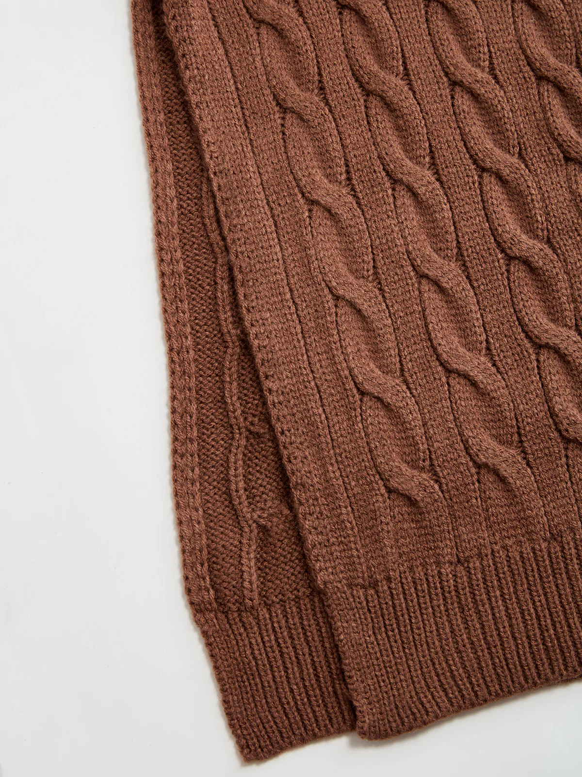 Cable-Knit V-Neck Maxi Sweater Dress - Image 5