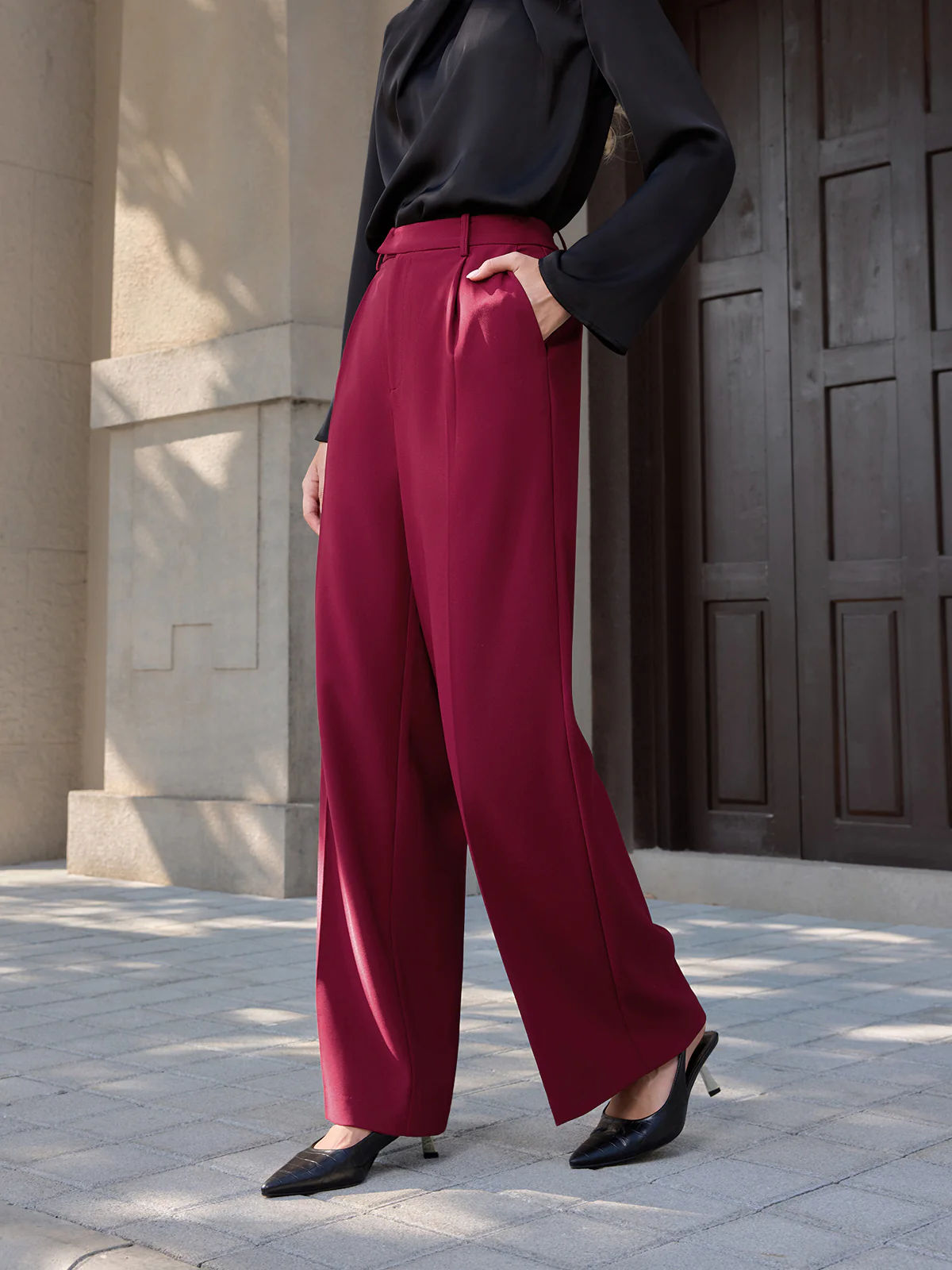 Casual Mid-Waist Straight-Leg Pants - Image 3