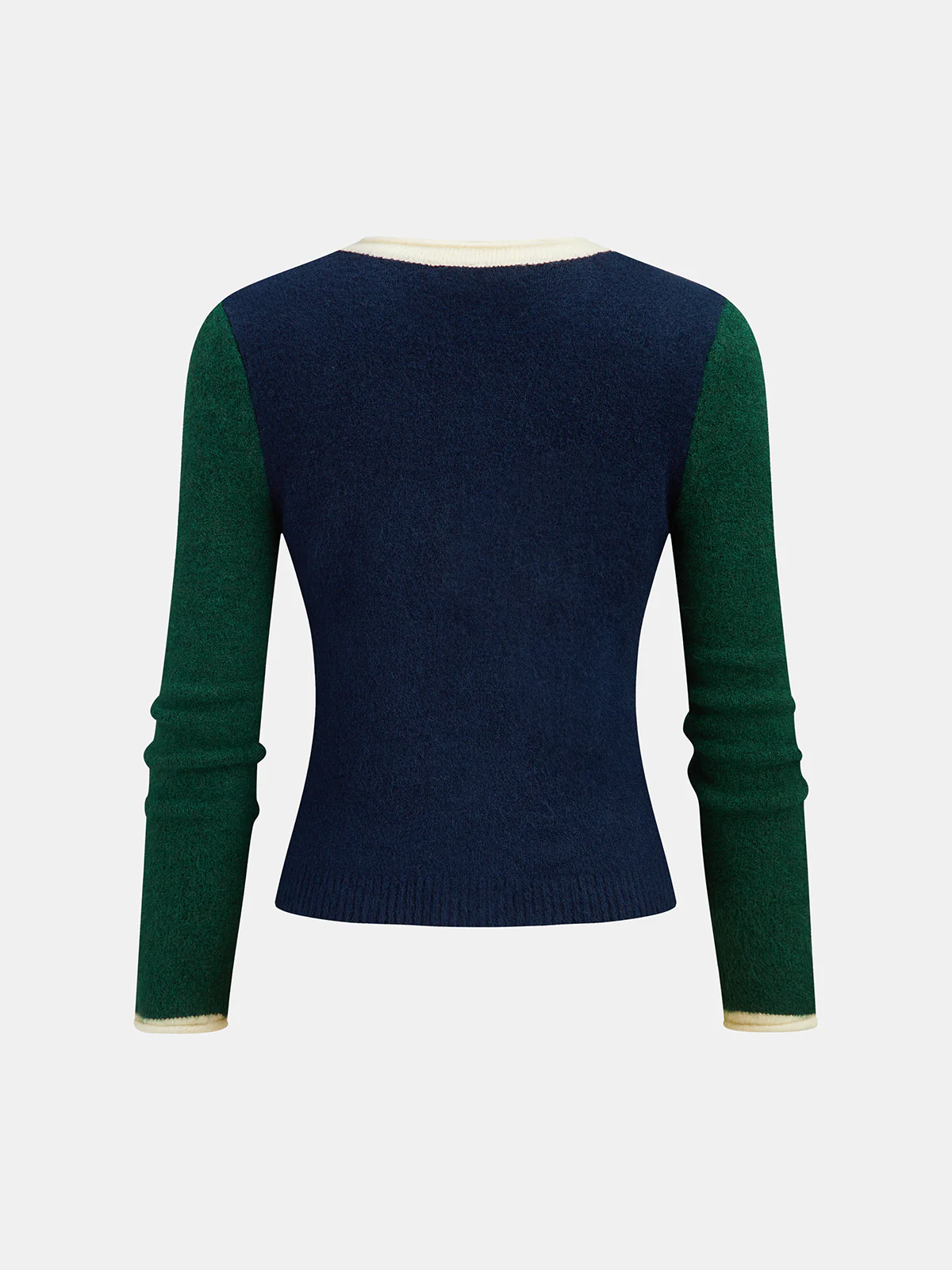 Color Block Button Slim Wool Blend Cardigan - Image 2