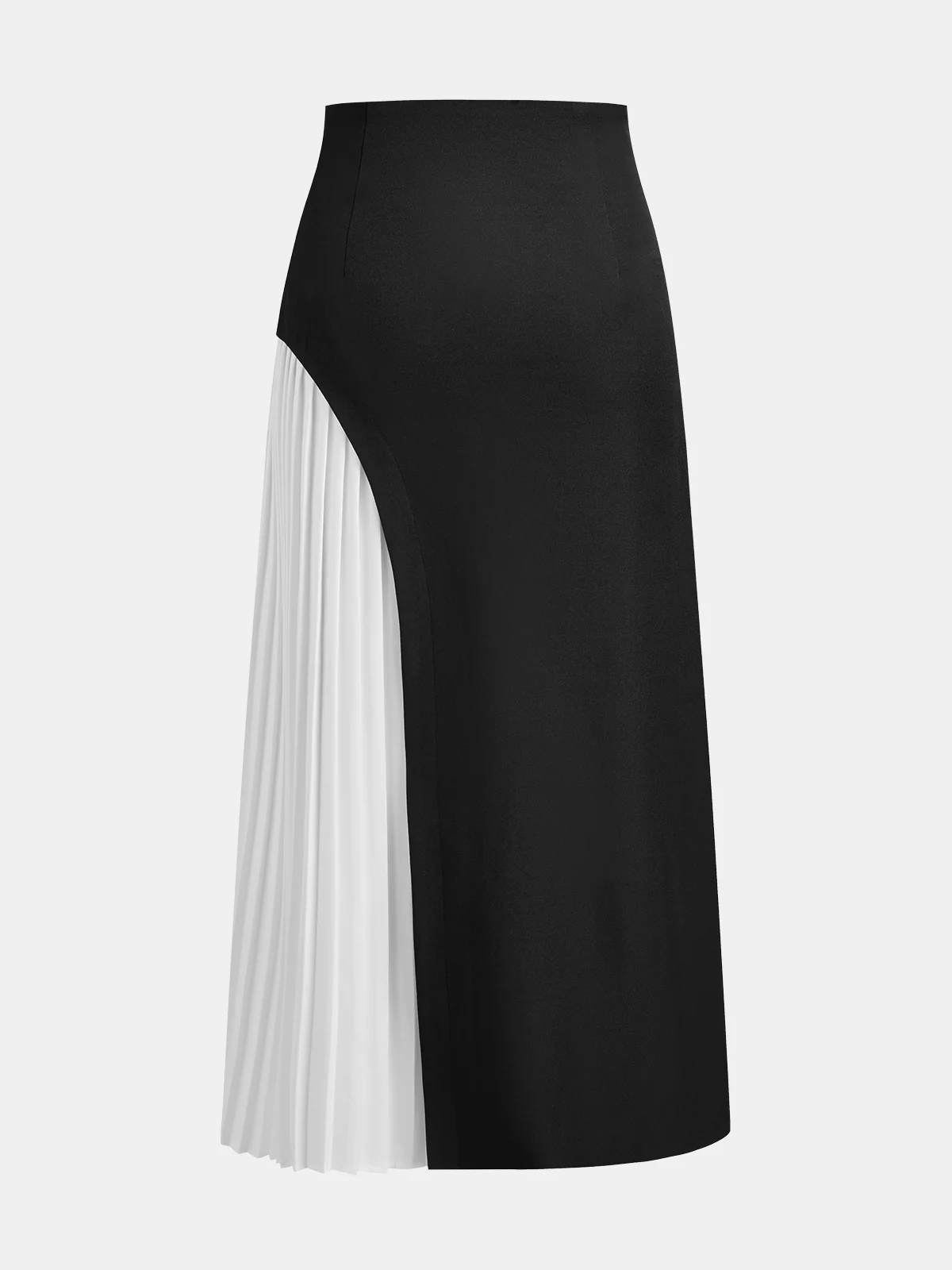 Color-Block Pleated Midi Skirt - Image 2