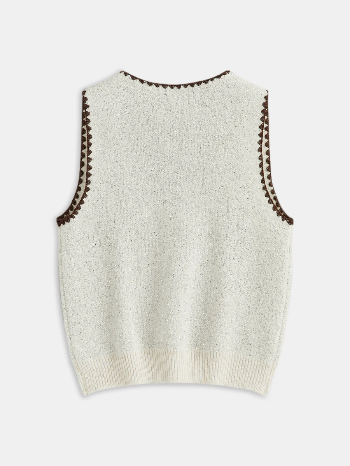 Contrast Scalloped Trim Sleeveless Vest - Image 2