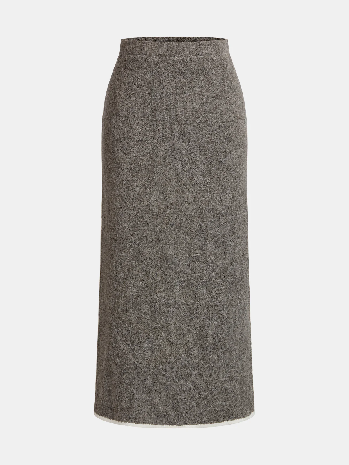 Contrast Trim Midi Knit Skirt