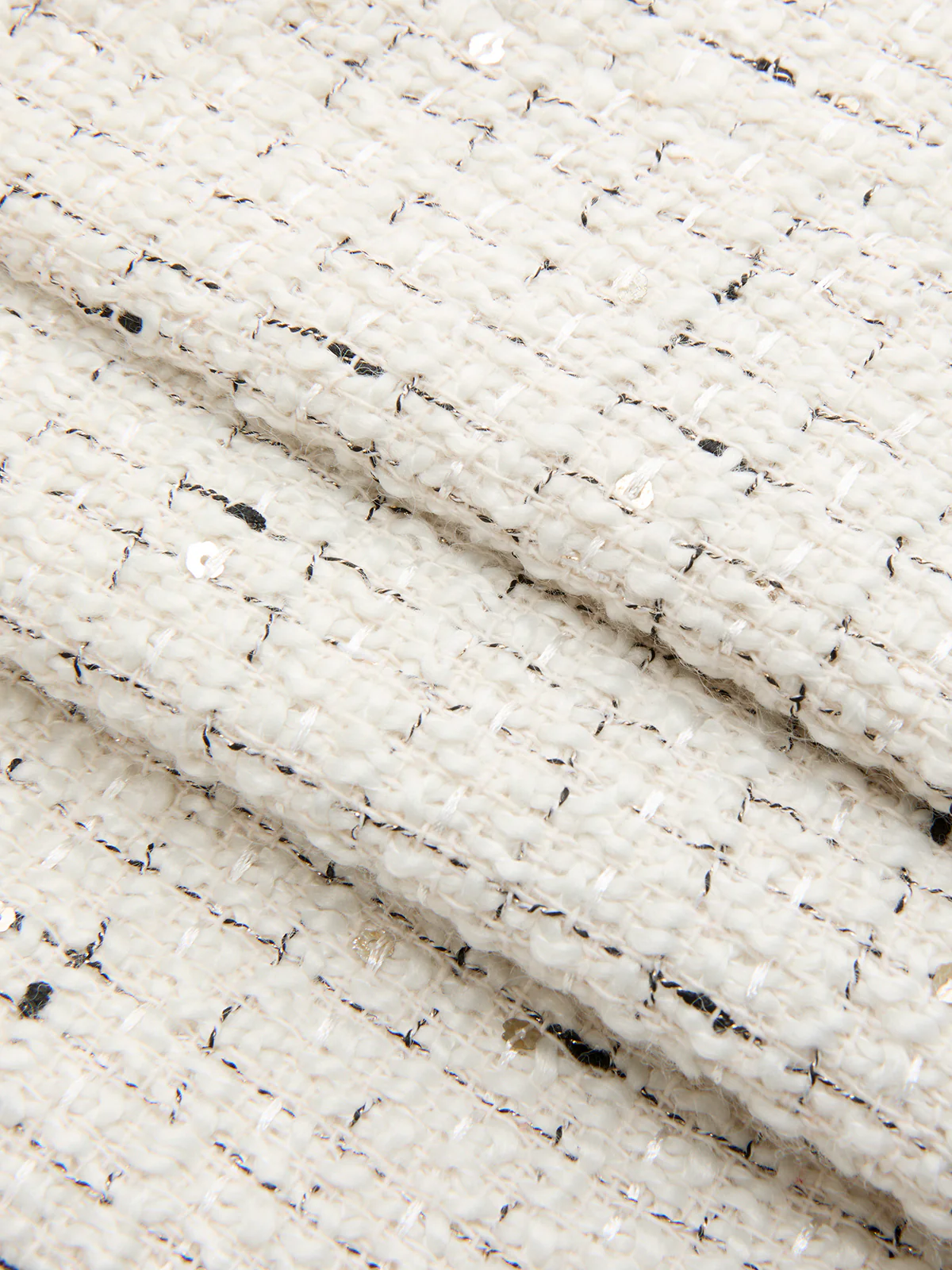 Contrast Trim Pearl Button Tweed Sleeveless Vest - Image 3
