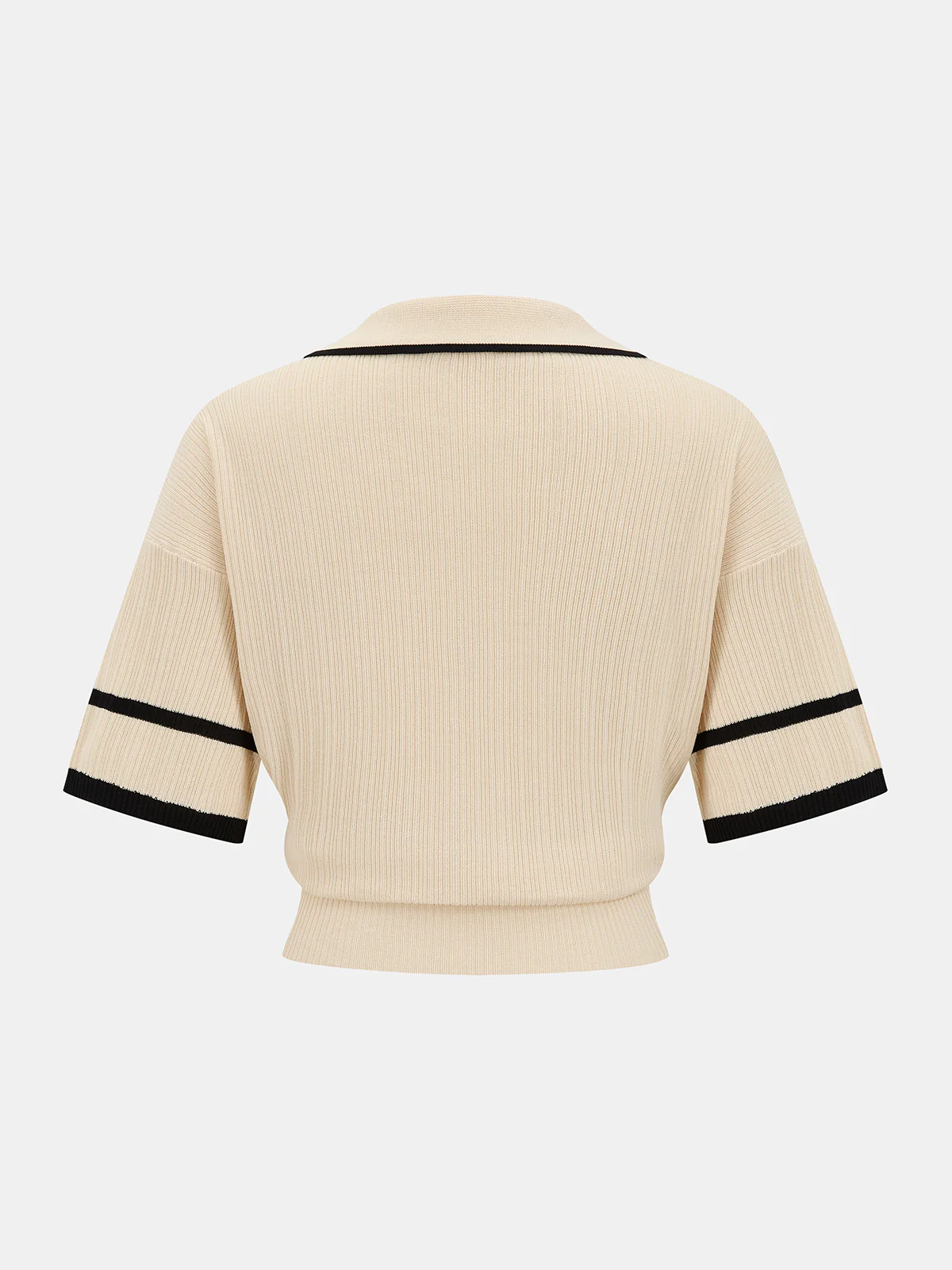 Contrast Trim Polo Top & Drawstring Pant Set - Image 4