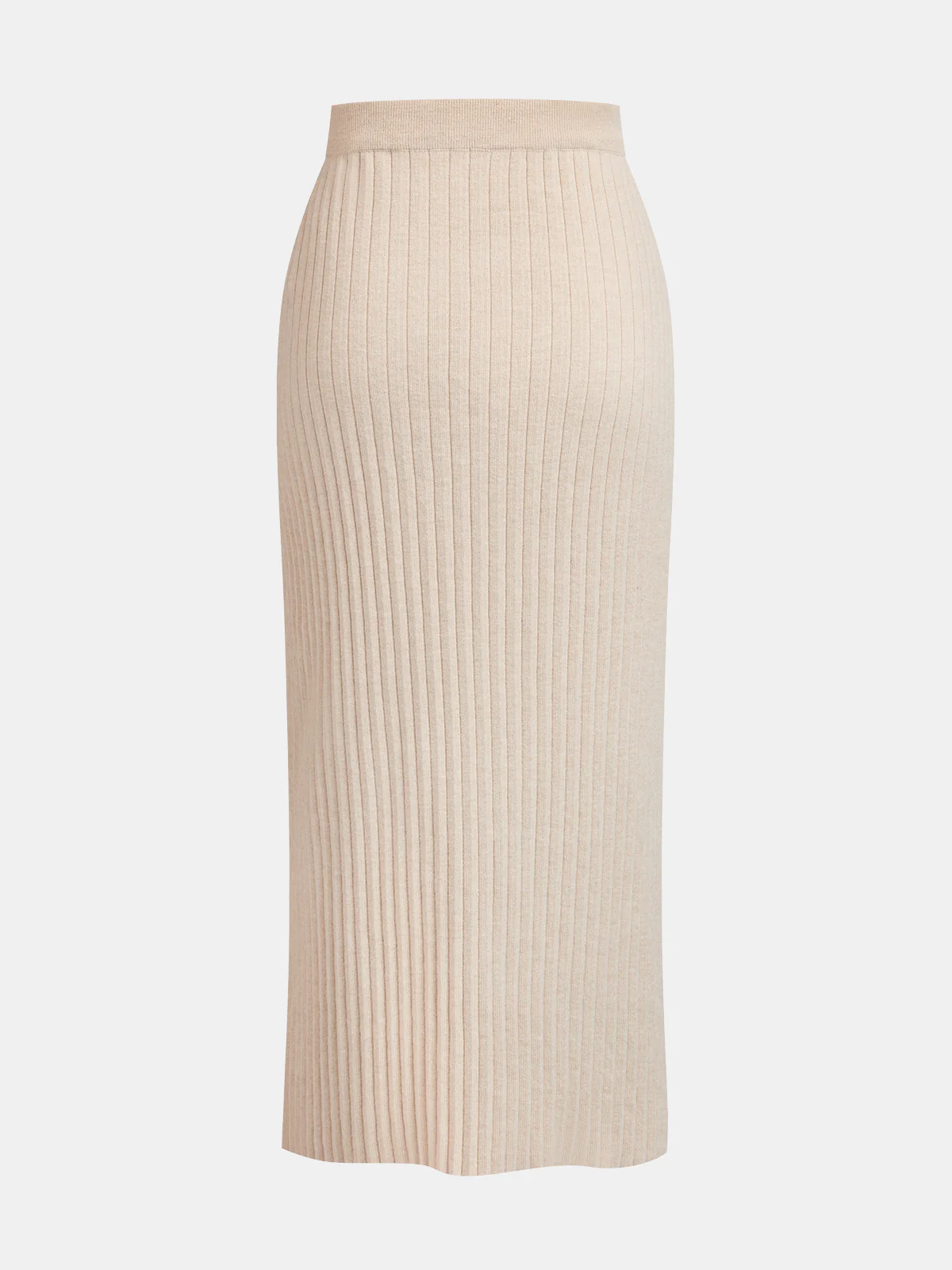 Contrast-Trim Rib-Knit Cardigan & Midi Skirt Set - Image 5