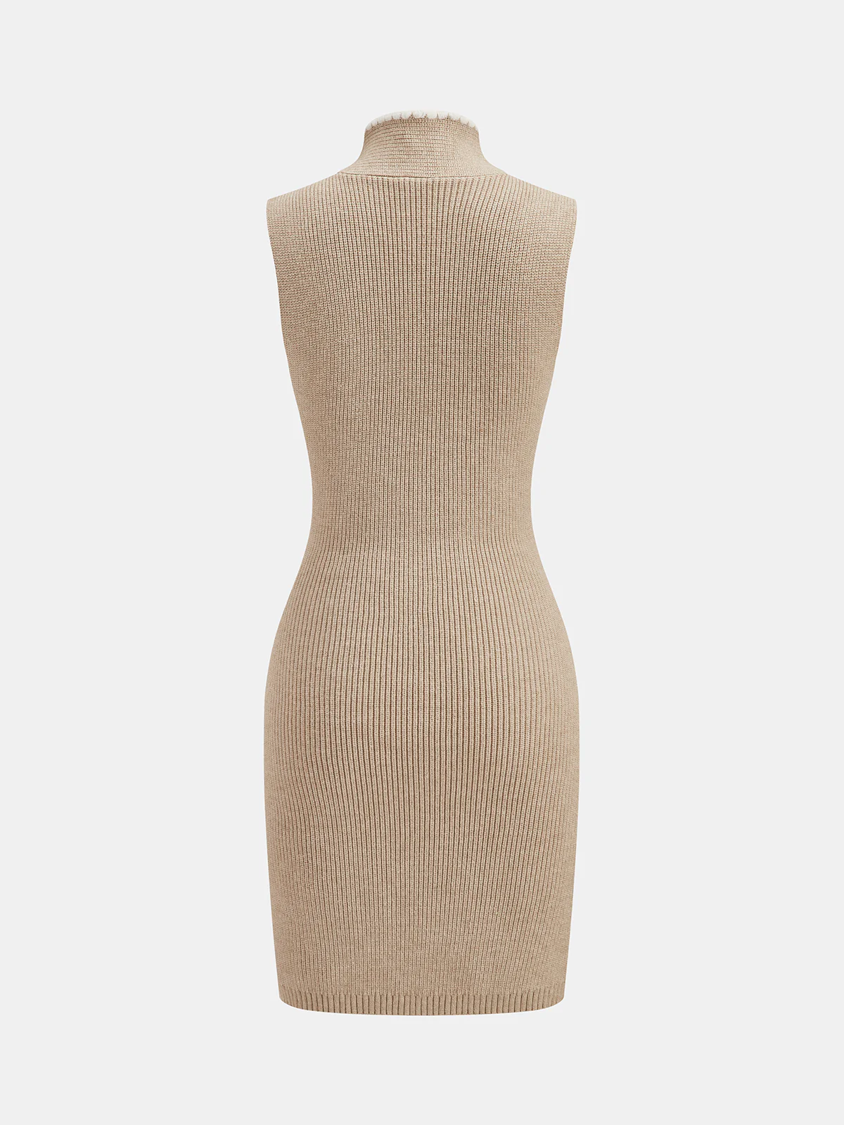 Contrast Trim Tie-Neck Sleeveless Knit Dress - Image 2
