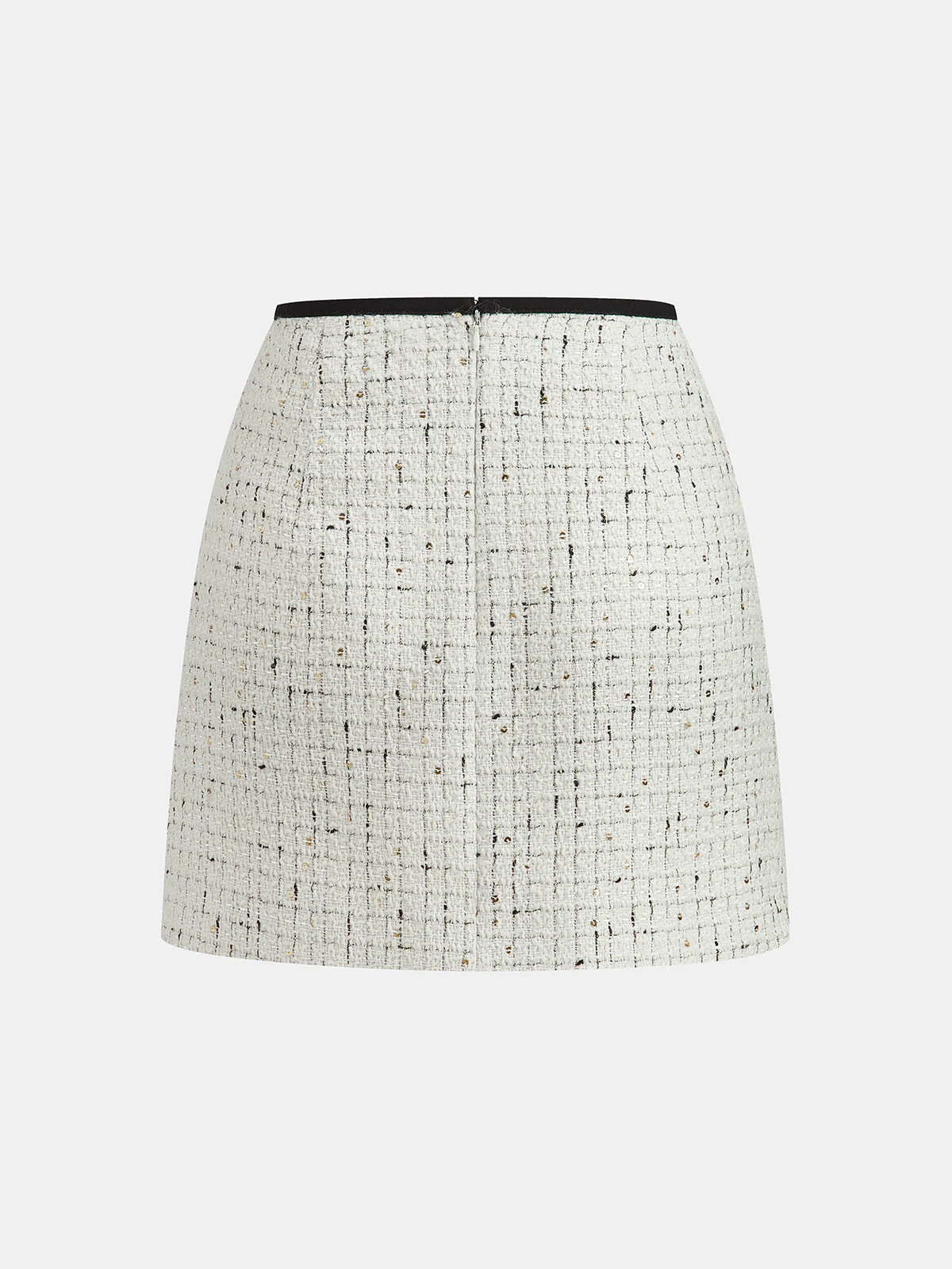 Contrast Trim Tweed Mini Skirt - Image 2