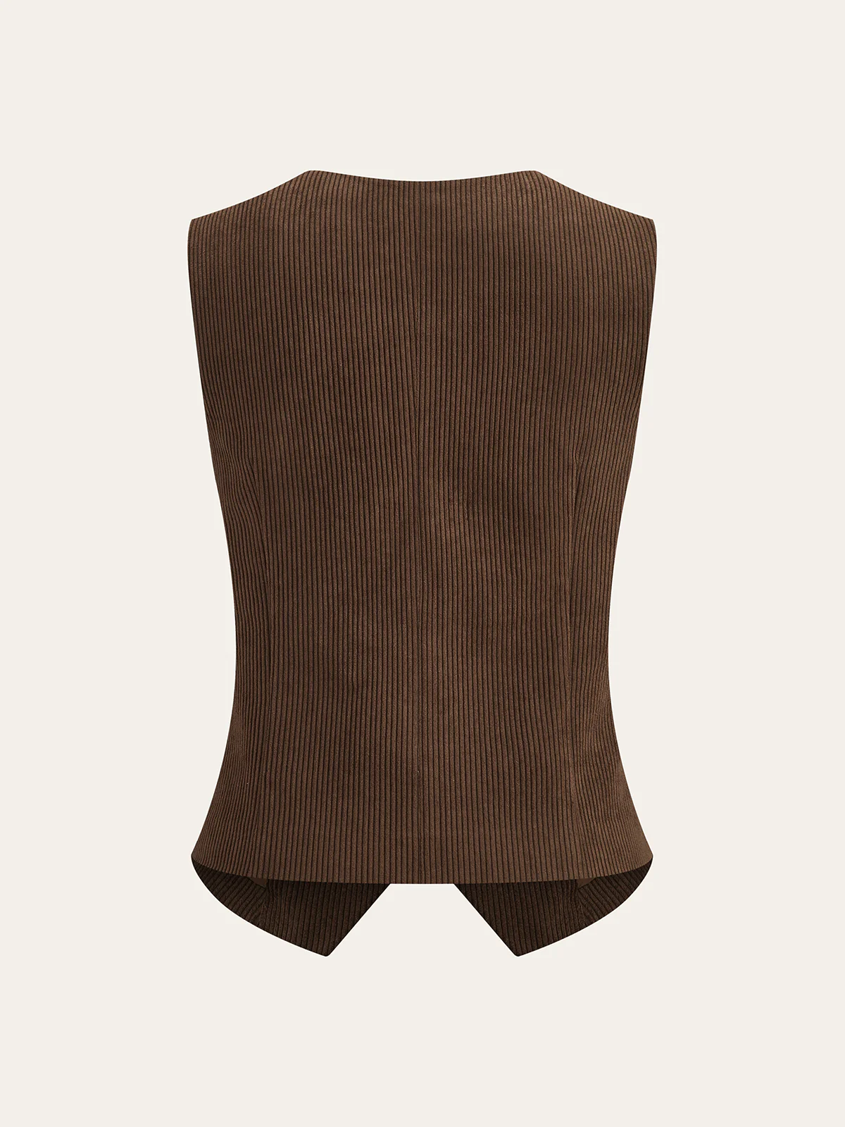 Corduroy Metal Button Vest & Wide-Leg Pants Set - Image 3