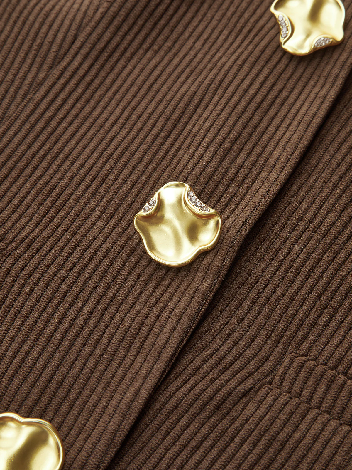 Corduroy Metal Button Vest & Wide-Leg Pants Set - Image 8