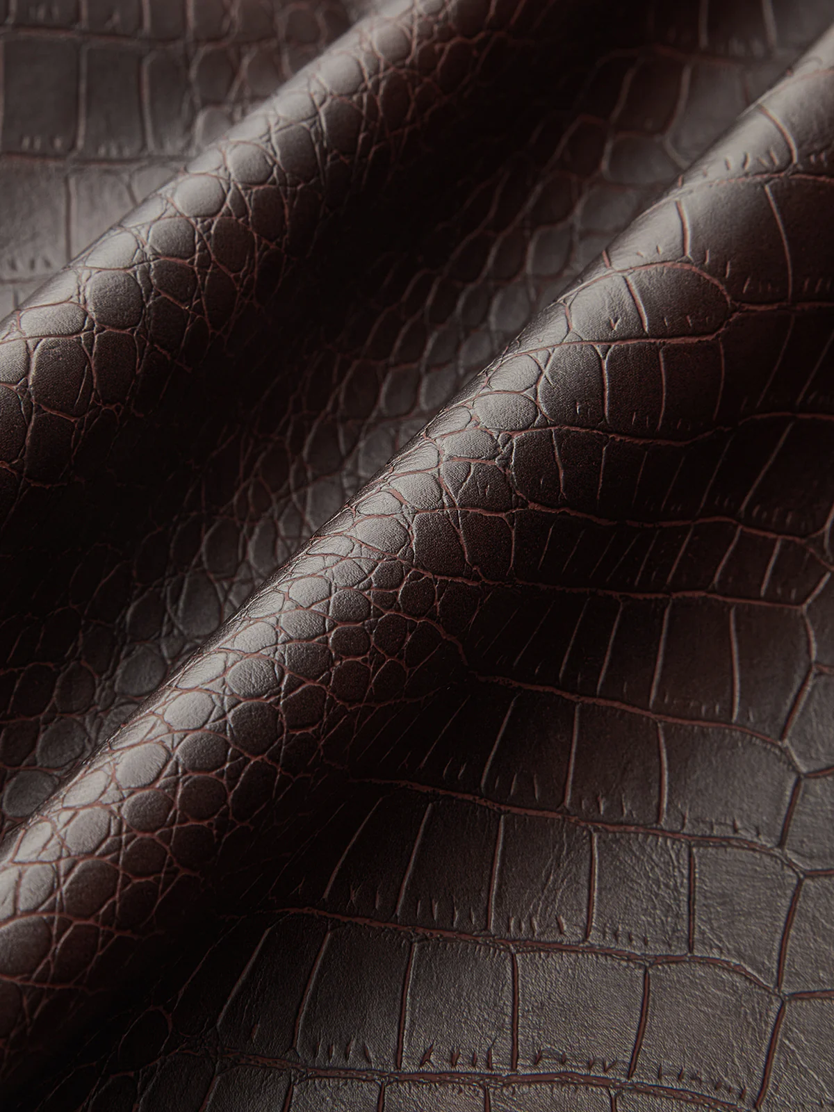 Crocodile Embossed Zipper Split Midi Skirt - Image 3