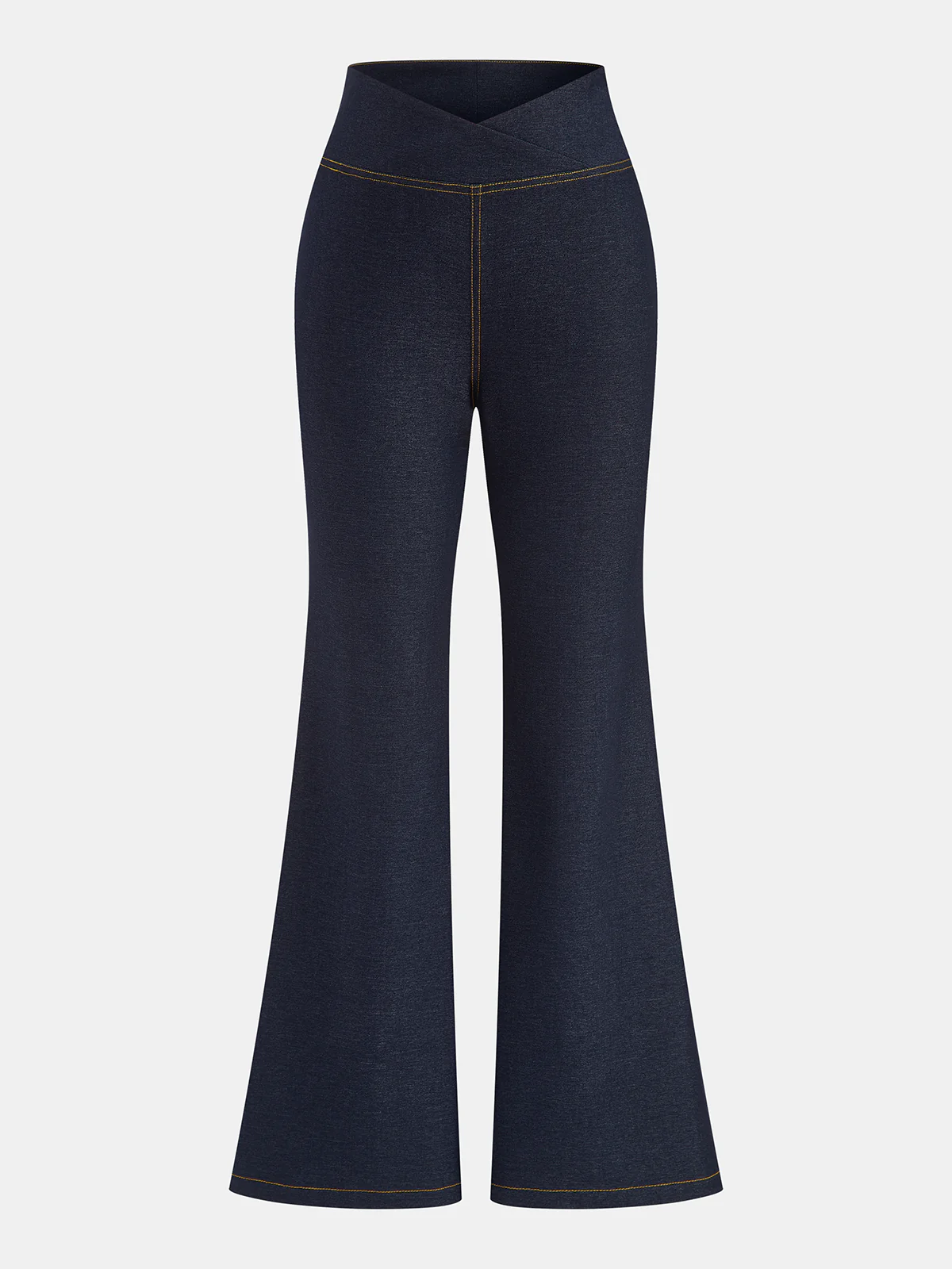 Cross-Over Waist Flared Pants