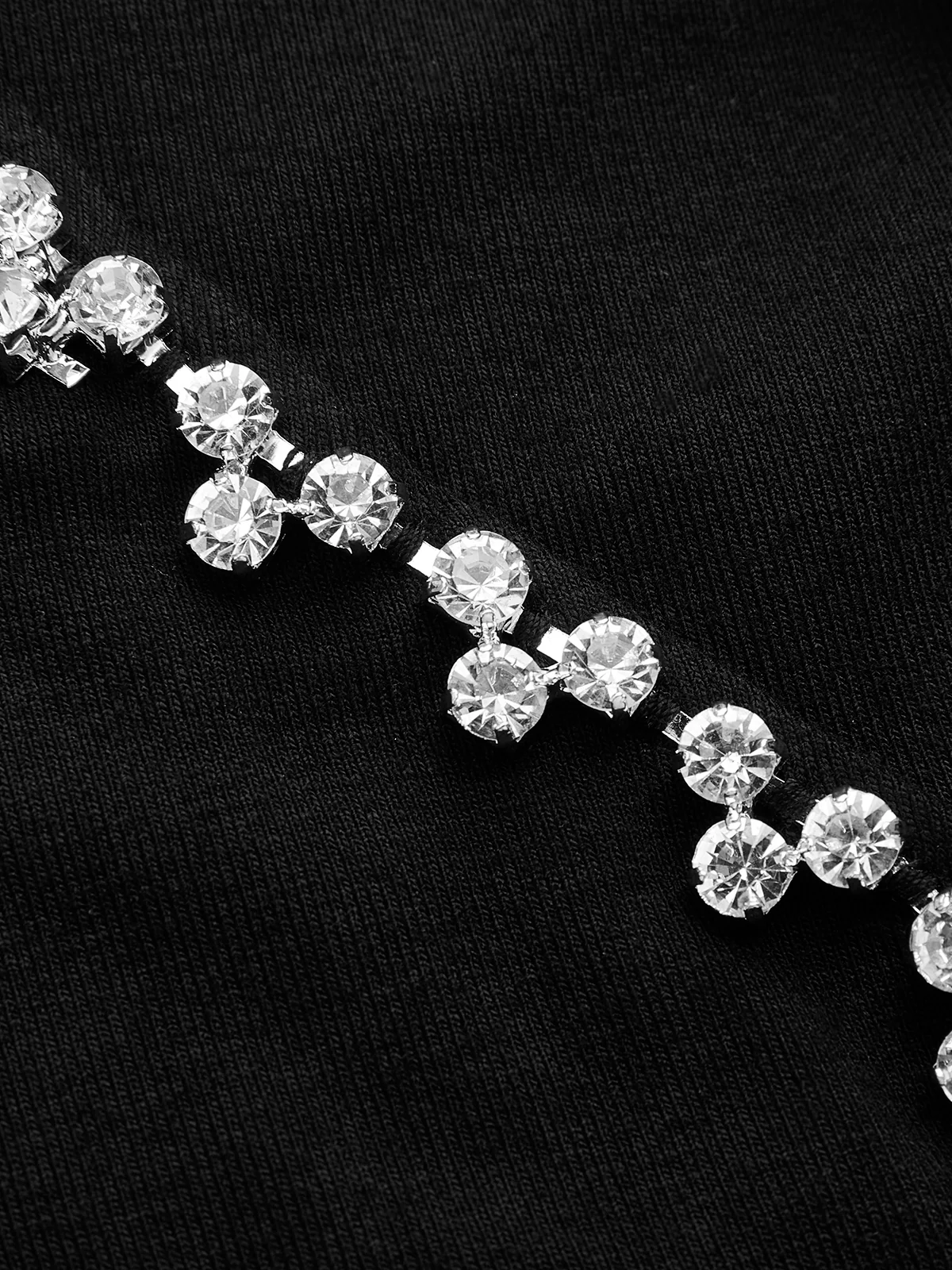 Crystal Detail Cold Shoulder Long-Sleeve Top - Image 4