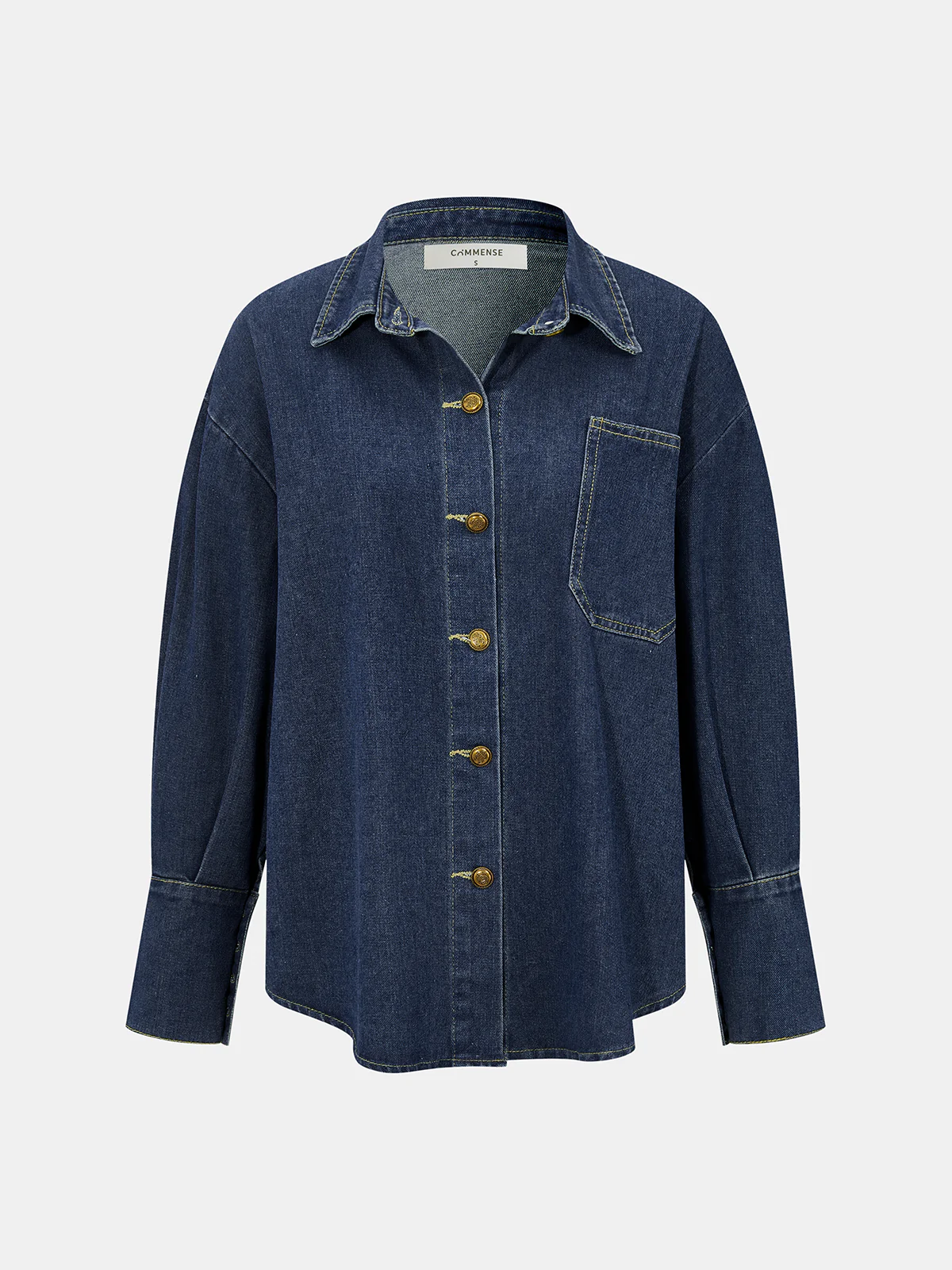 Denim Shirt & Asymmetric Skort Set - Image 3